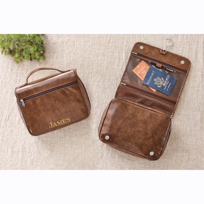 Personalized Faux-Leather Toiletry Organizer 1 Personalized Faux-Leather Toiletry Organizer