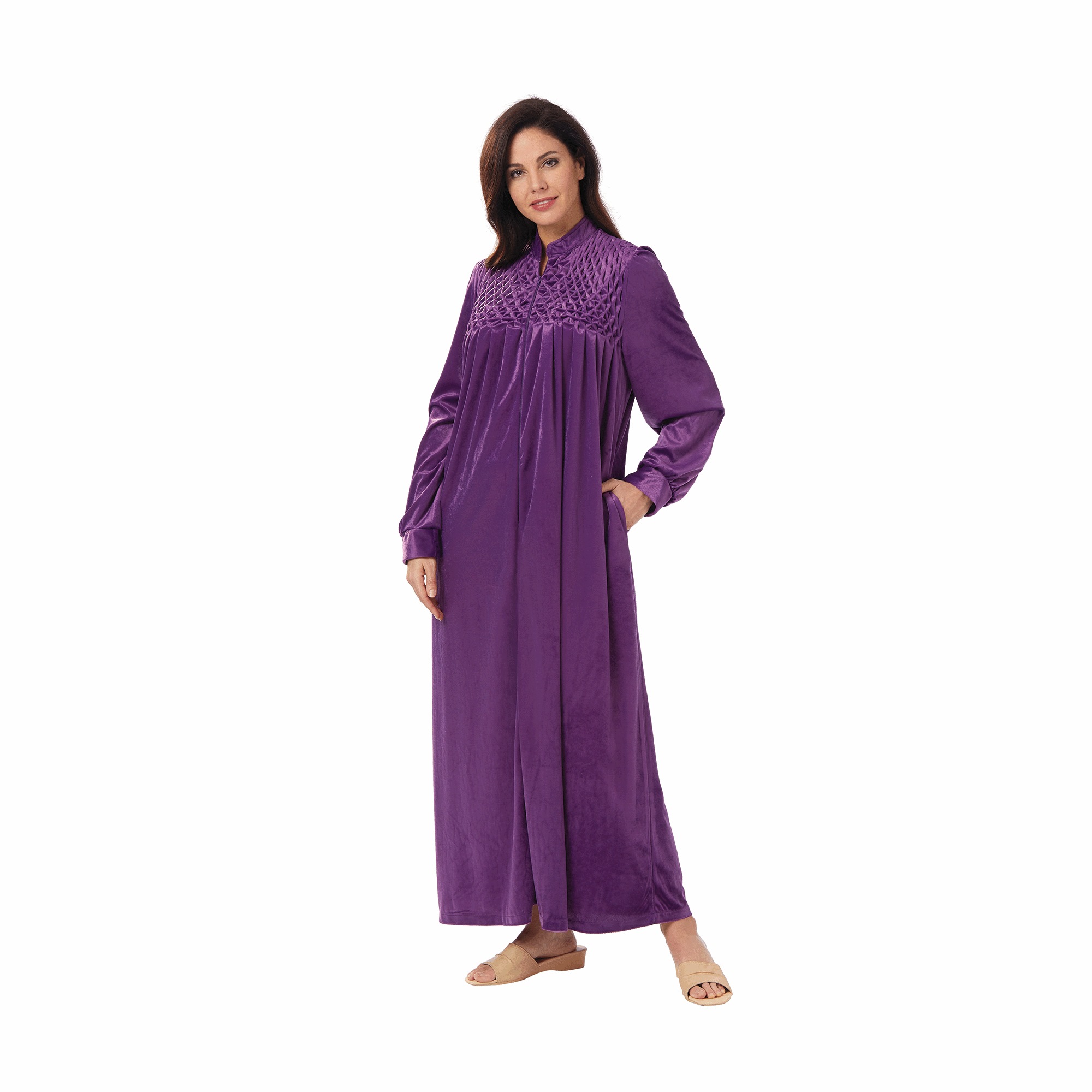 Zip Front Velour Robe 4 Zip Front Velour Robe