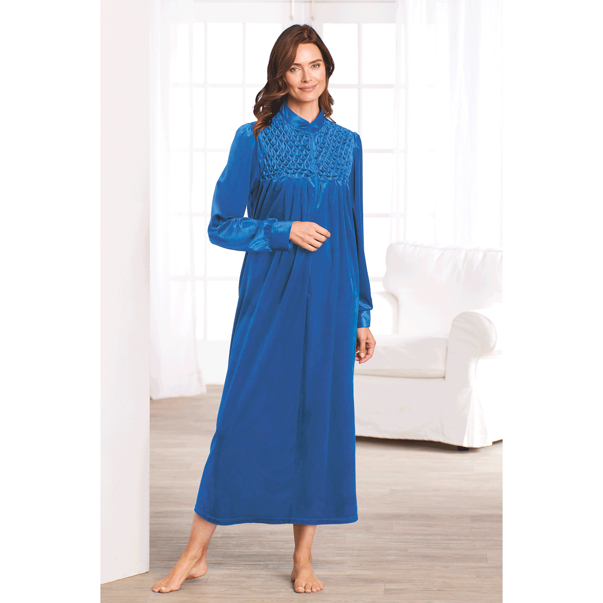 Zip Front Velour Robe 5 Zip Front Velour Robe