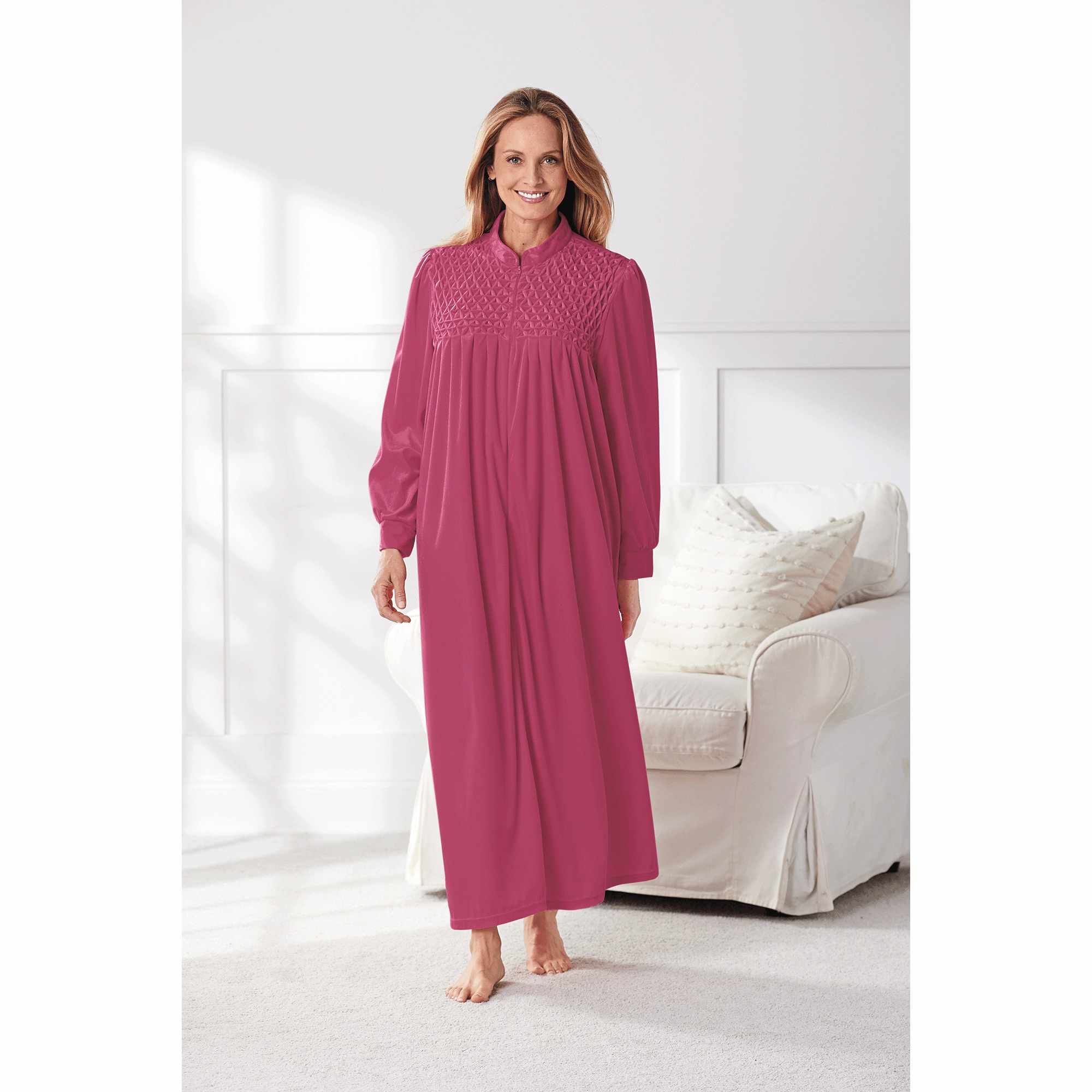 Zip Front Velour Robe 6 Zip Front Velour Robe