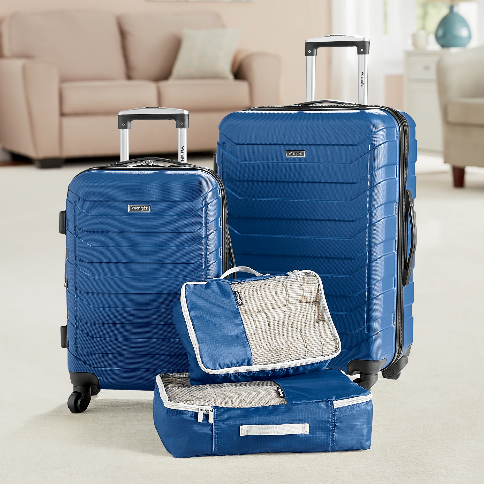 Wrangler 4-Piece Luggage & Packing Cubes Set