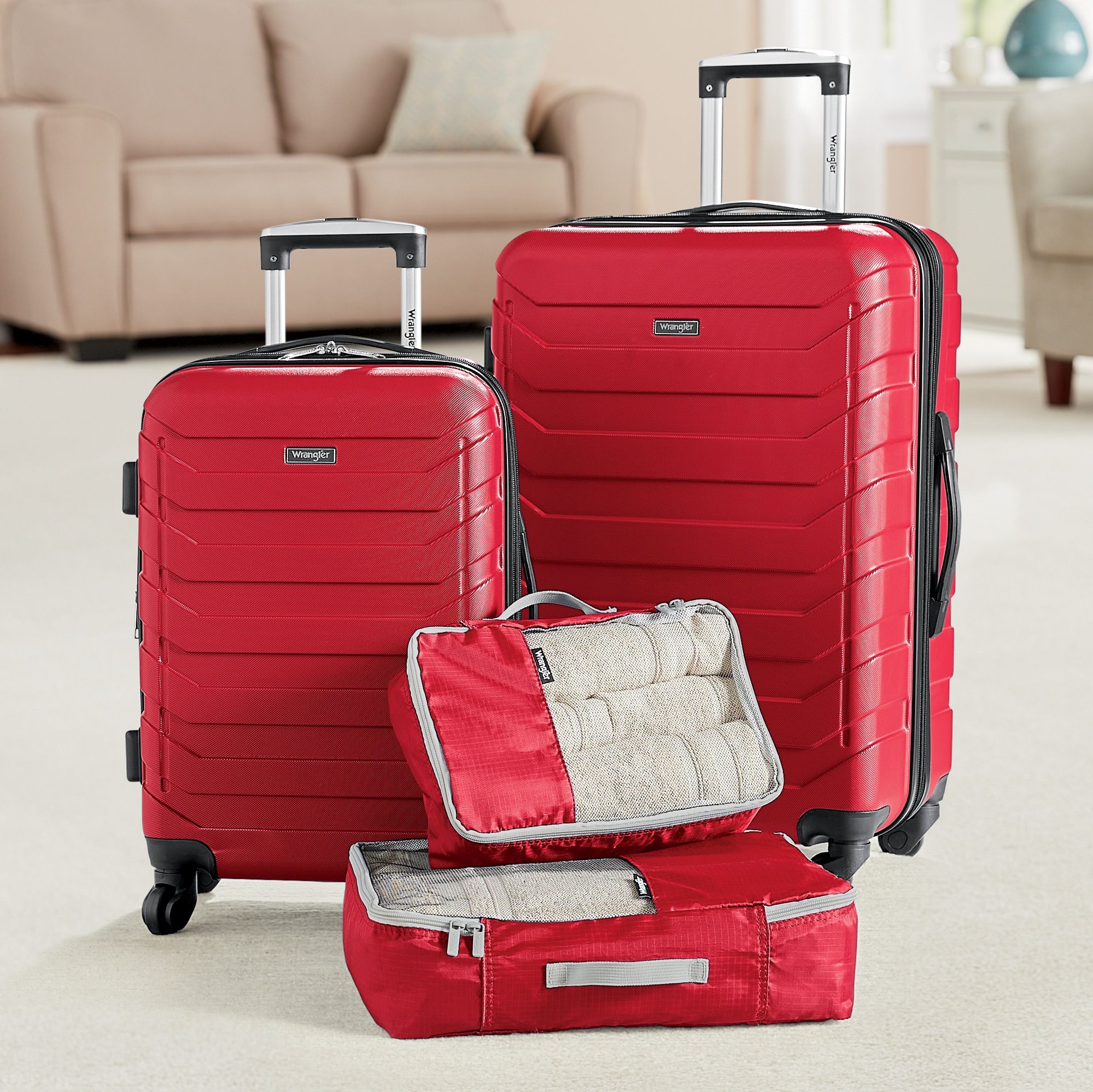 Wrangler 4-Piece Luggage & Packing Cubes Set