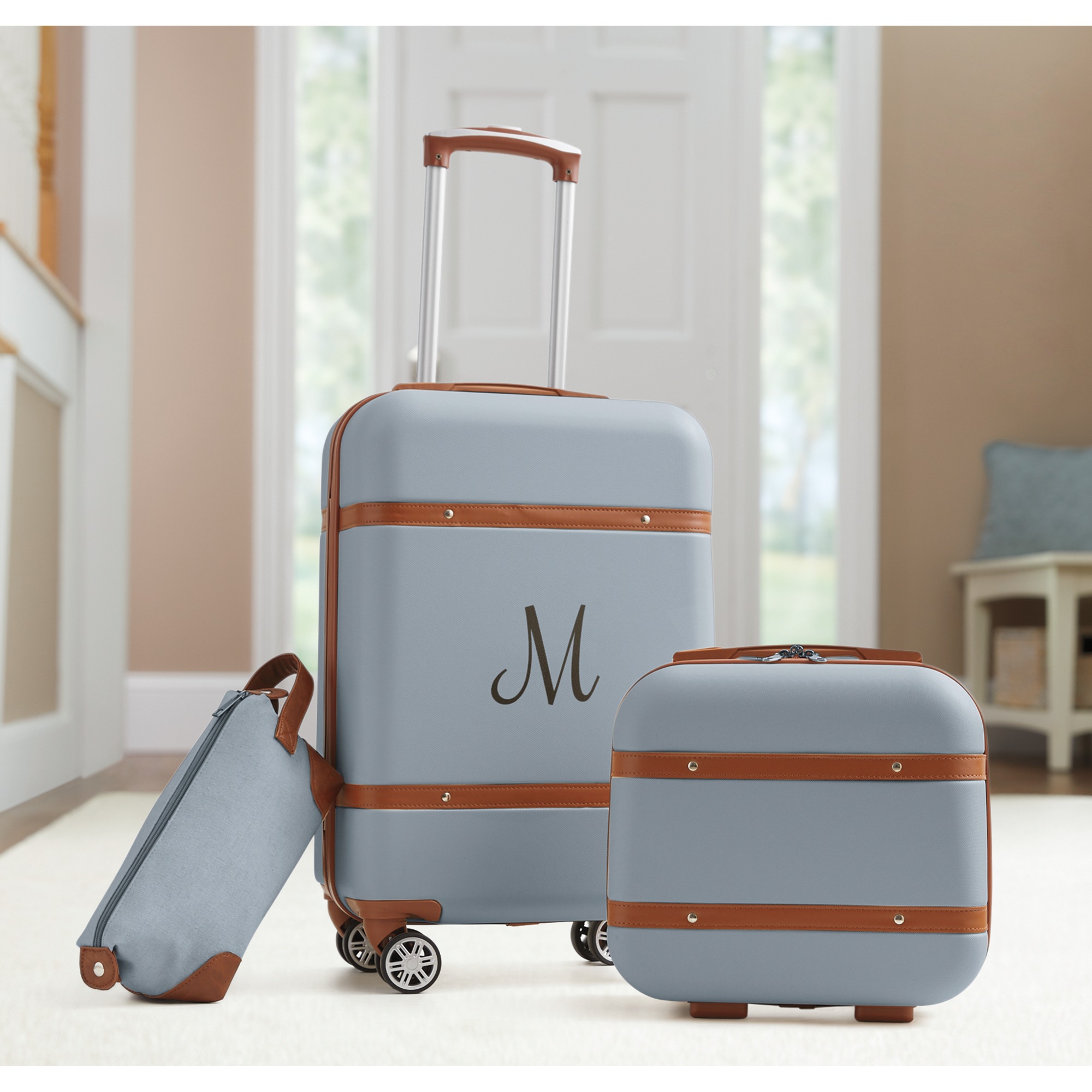 3-Piece Vintage Hardside Luggage Set