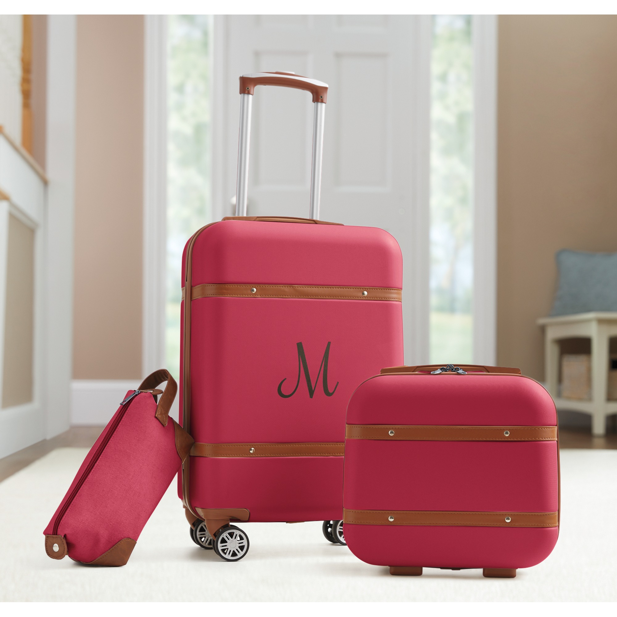 3-Piece Vintage Hardside Luggage Set