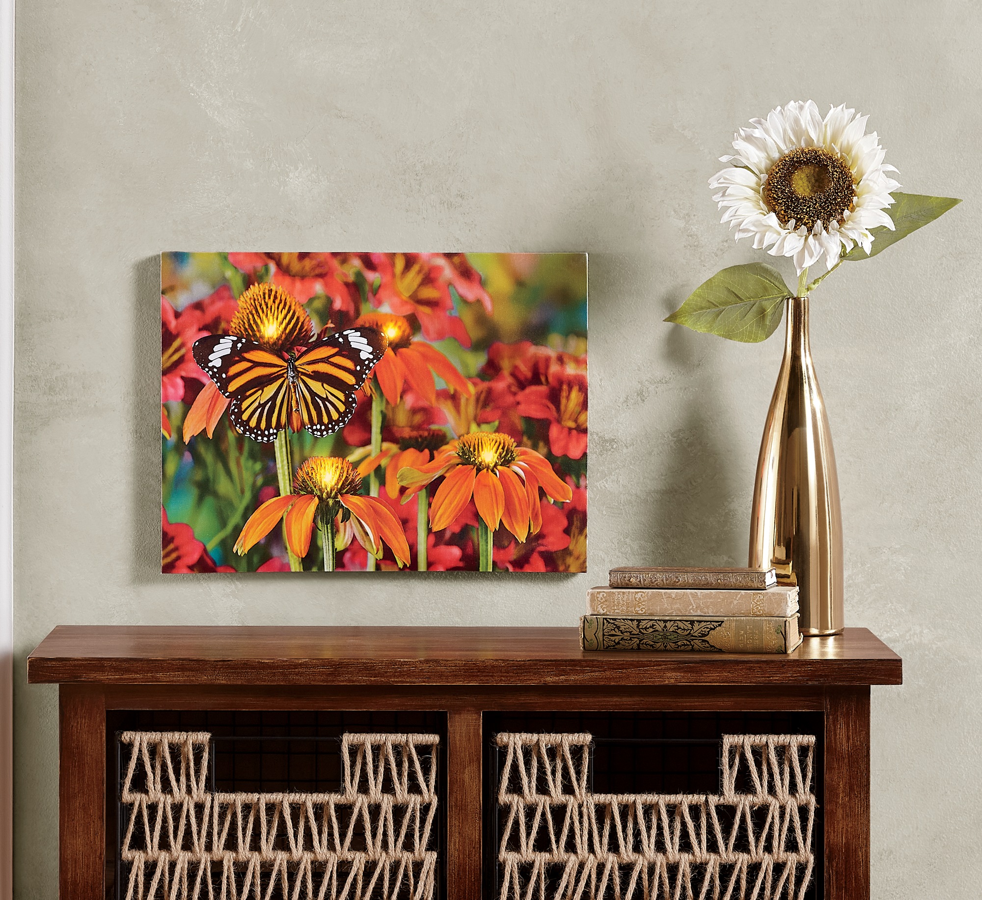 Lit Monarch Butterfly Wall Art