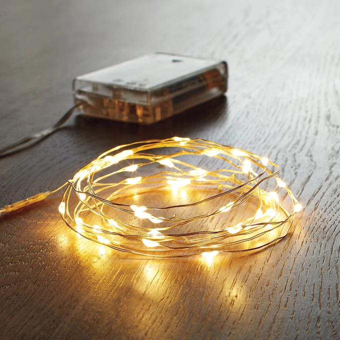 Set of 2 Battery-Powered 10-Foot Mini Fairy String Lights