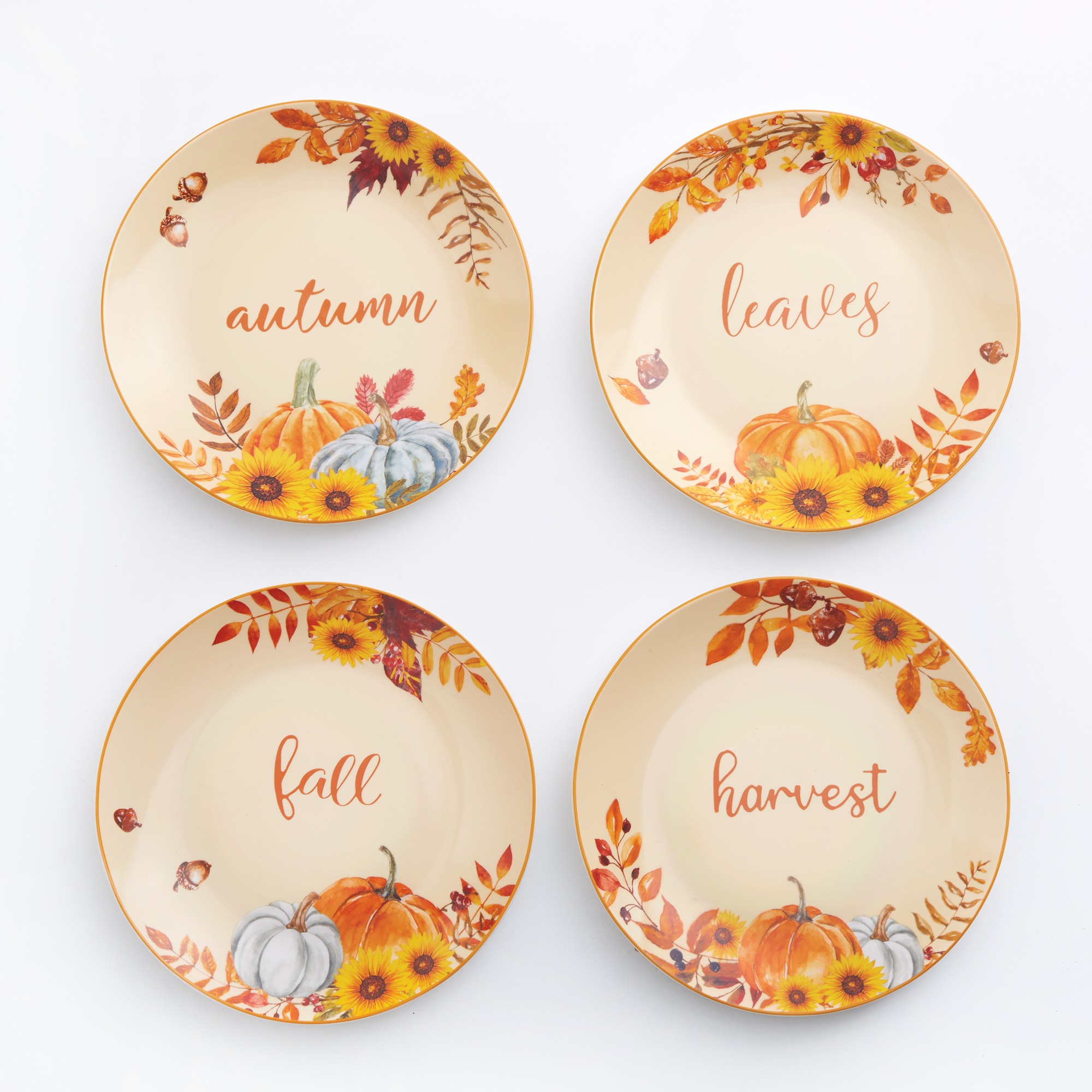 Set of 4 Assorted Harvest Plates