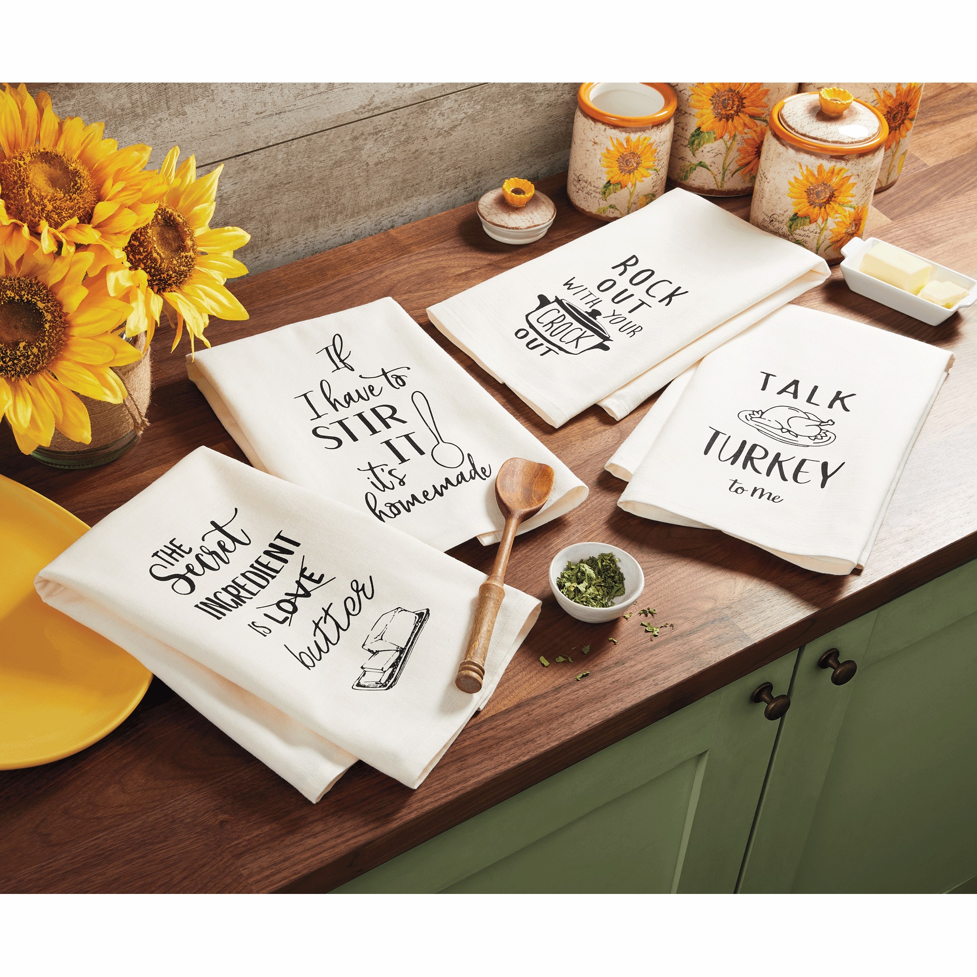 Set of 2 Funny Fall Dish Towels
