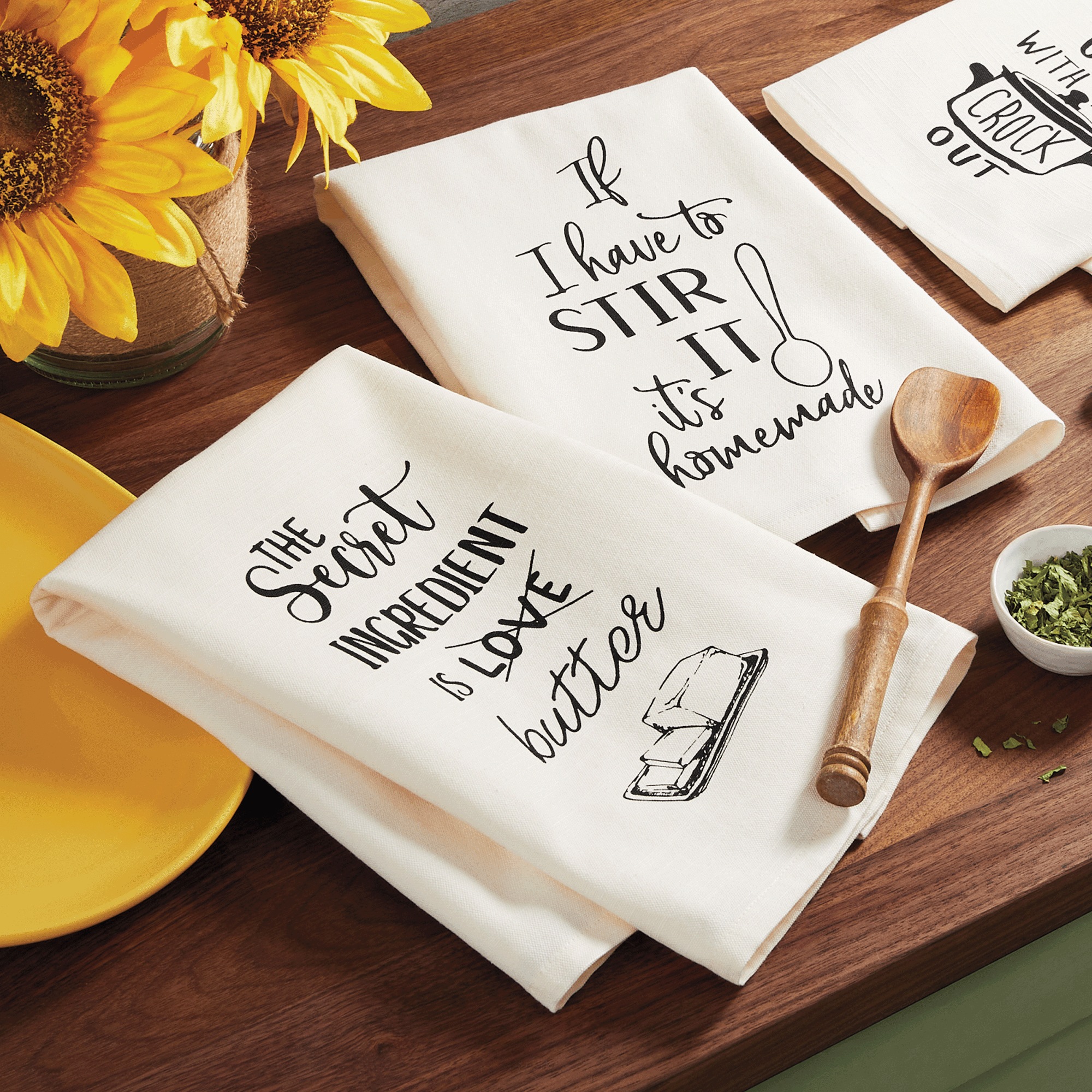 Set of 2 Funny Fall Dish Towels