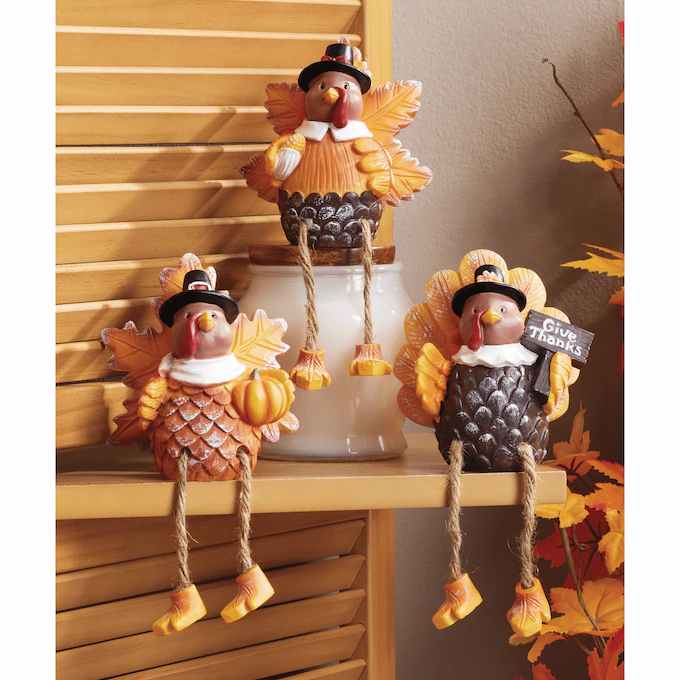 Set of 3 Turkey Shelf Sitters