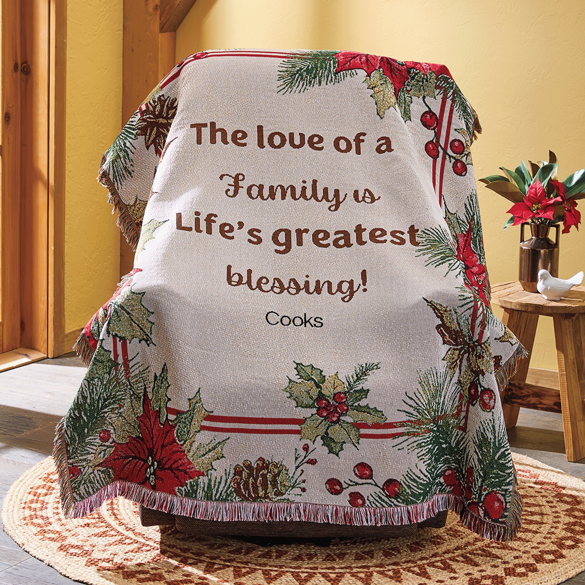Personalized Seasonal Tapestry Throw