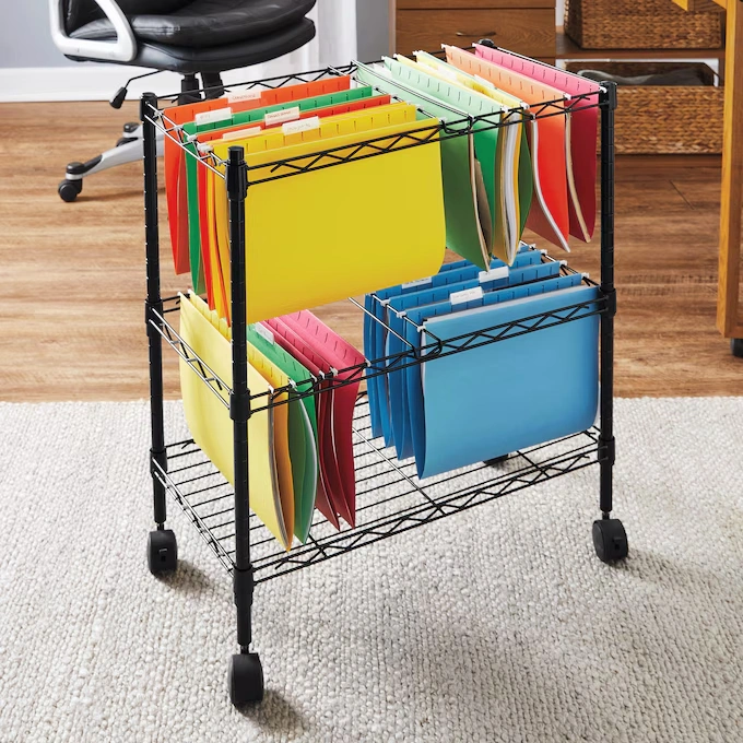 2-Tier Mobile File Cart