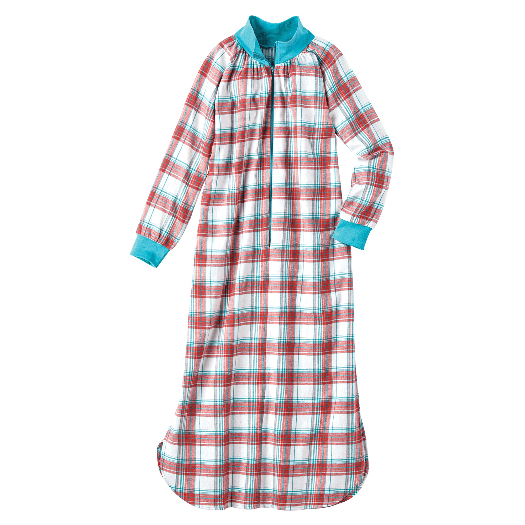 Flannel Zip-Front Lounger 3 Flannel Zip-Front Lounger