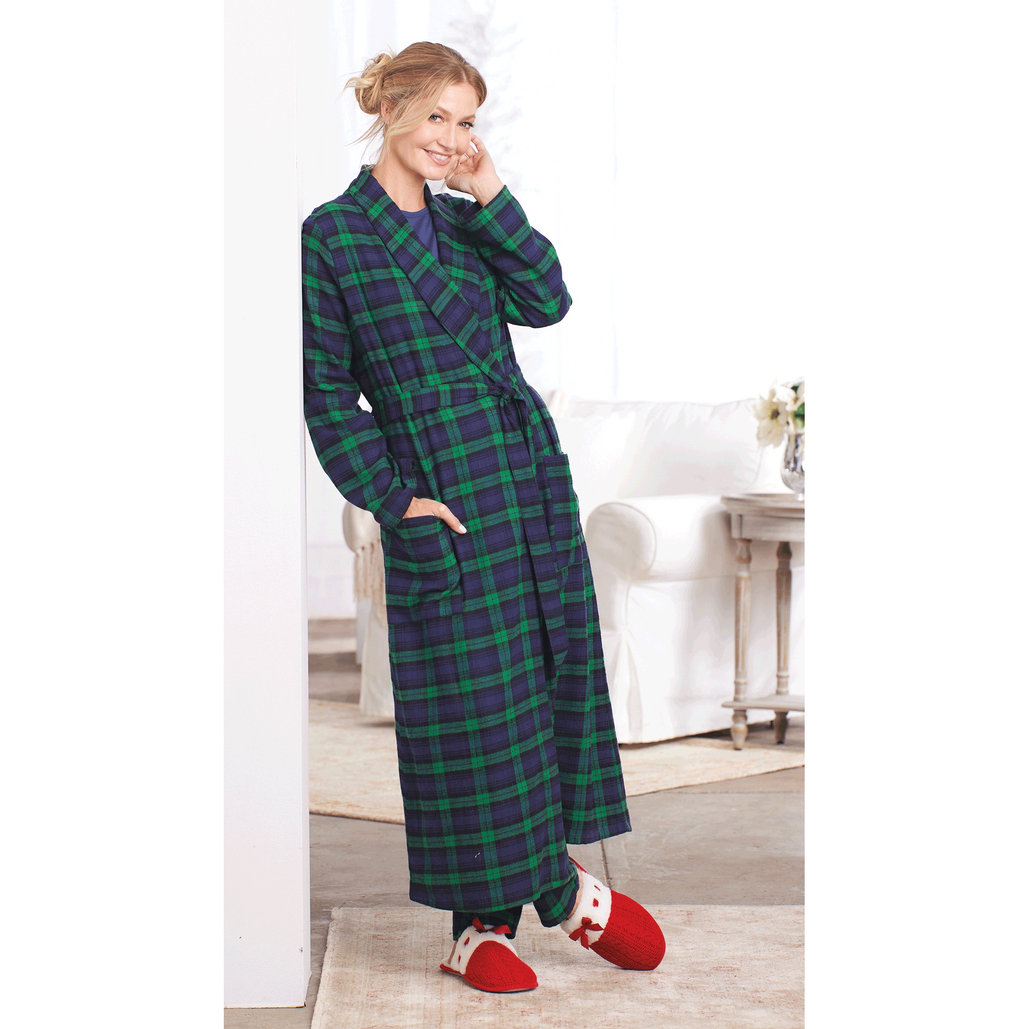Women's Flannel Wrap Robe 5 Women's Flannel Wrap Robe