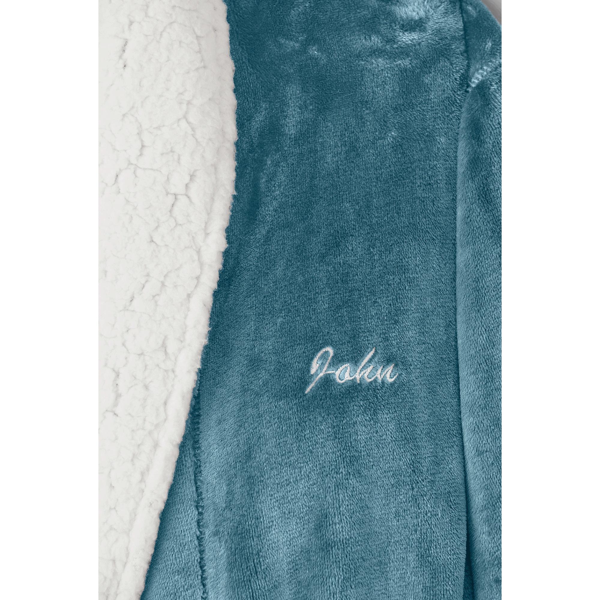 Faux-Sherpa Trim Unisex Robe