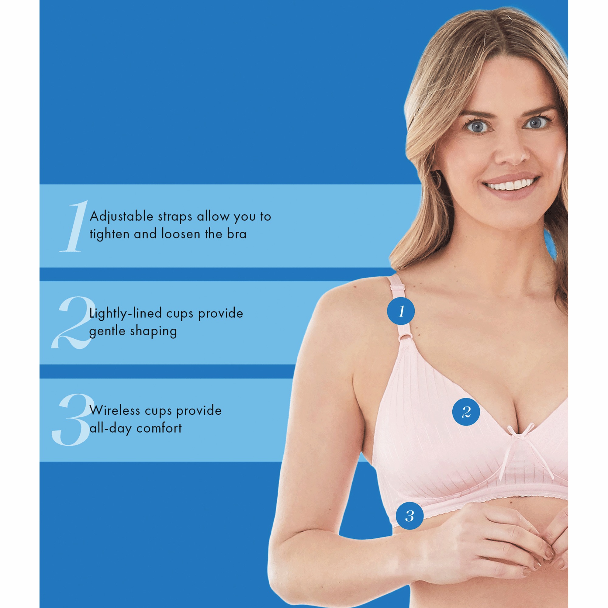 Bestform® Striped Wireless Cotton Bra