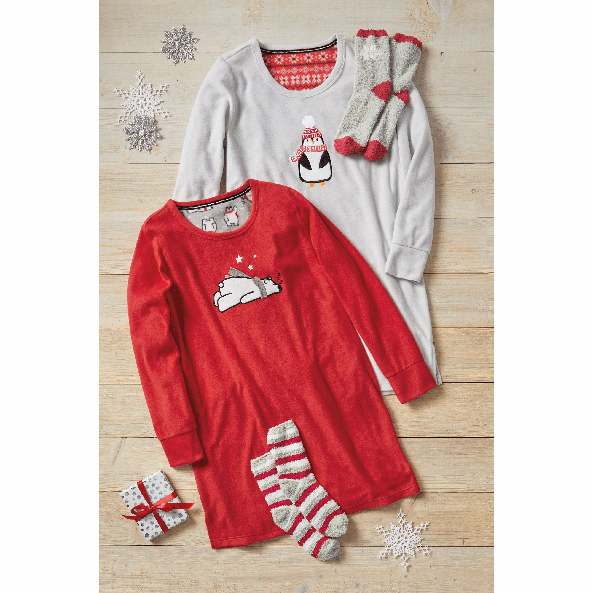 Holiday Friends Microfleece Nightshirt and Socks Set