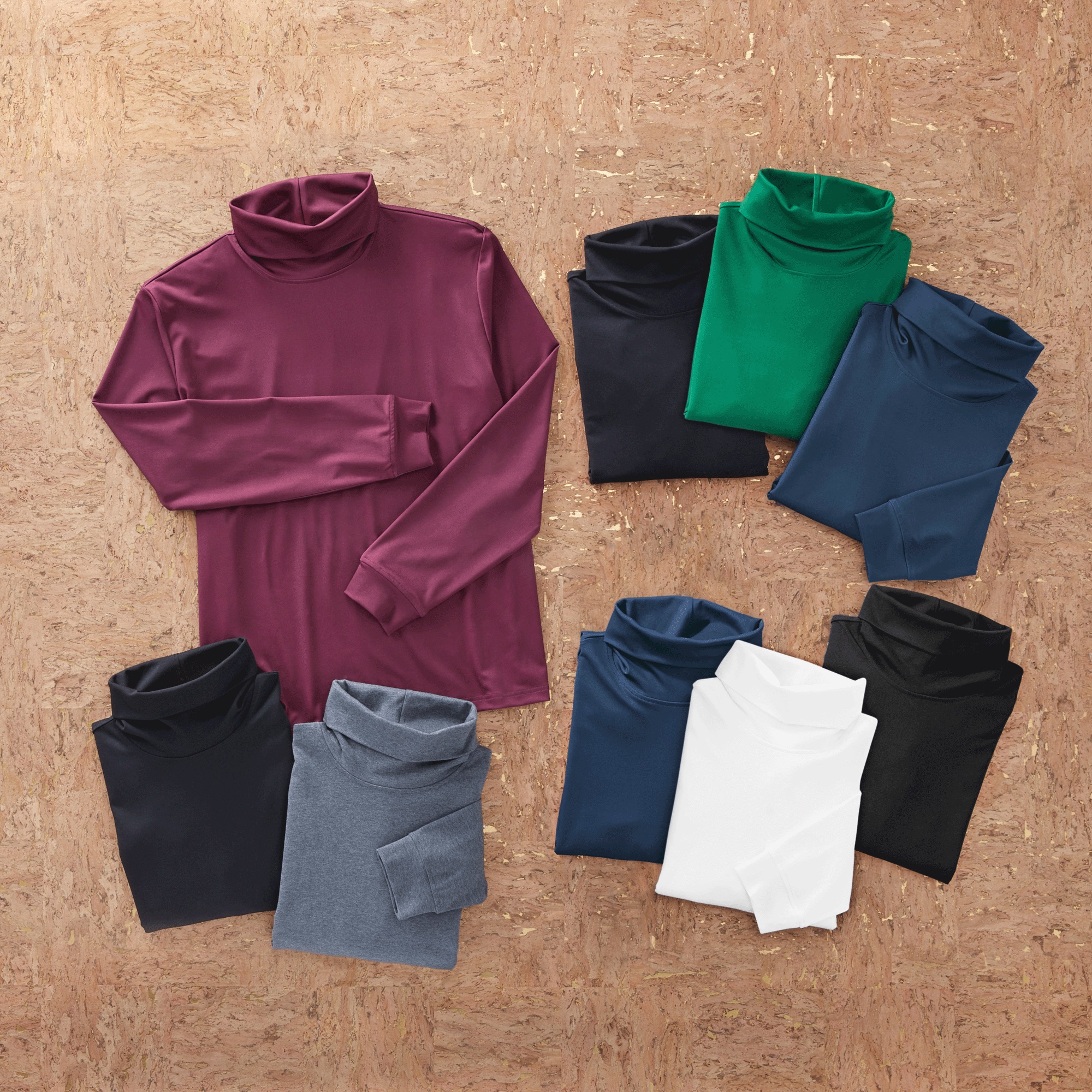 3-Pack Classic Men's Jersey Turtleneck Set