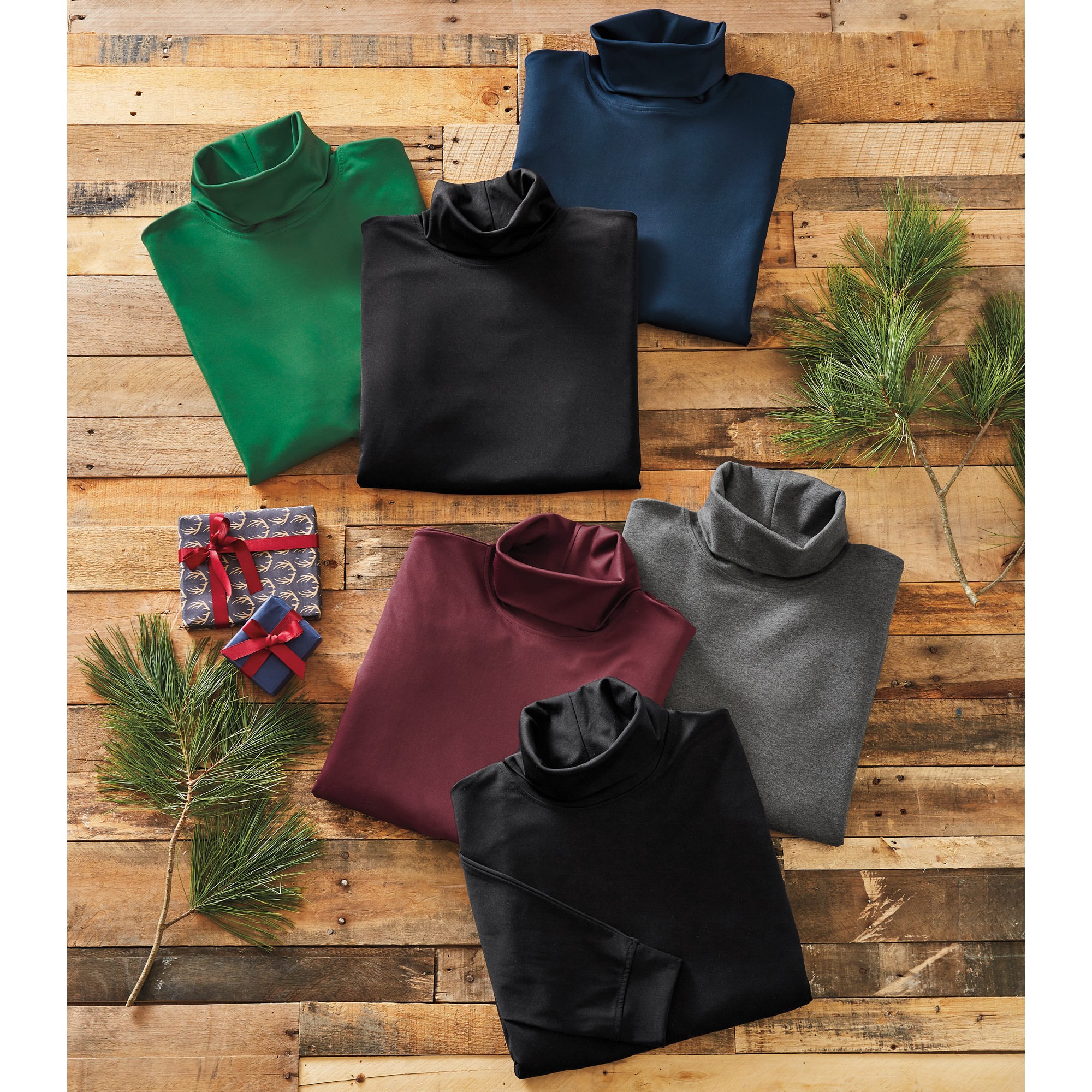 3-Pack Classic Men's Jersey Turtleneck Set