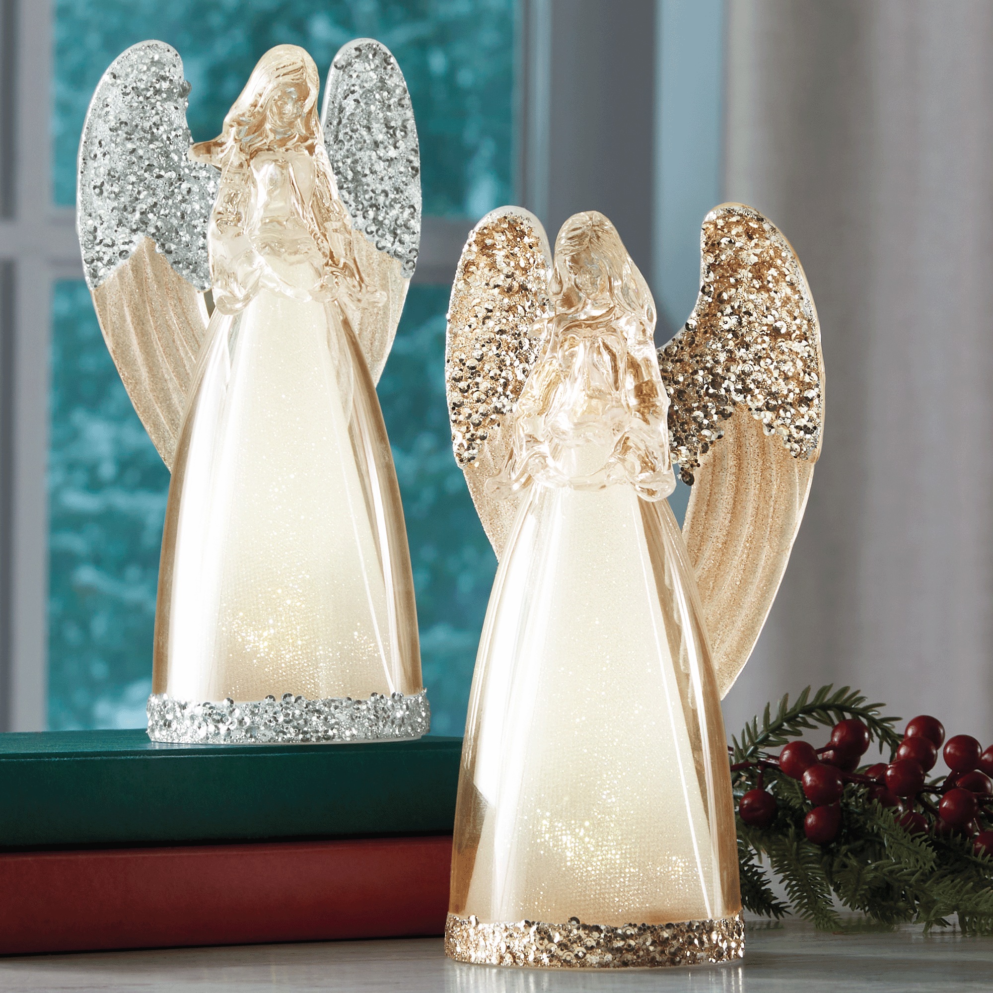 LED Glitter Acrylic Angel