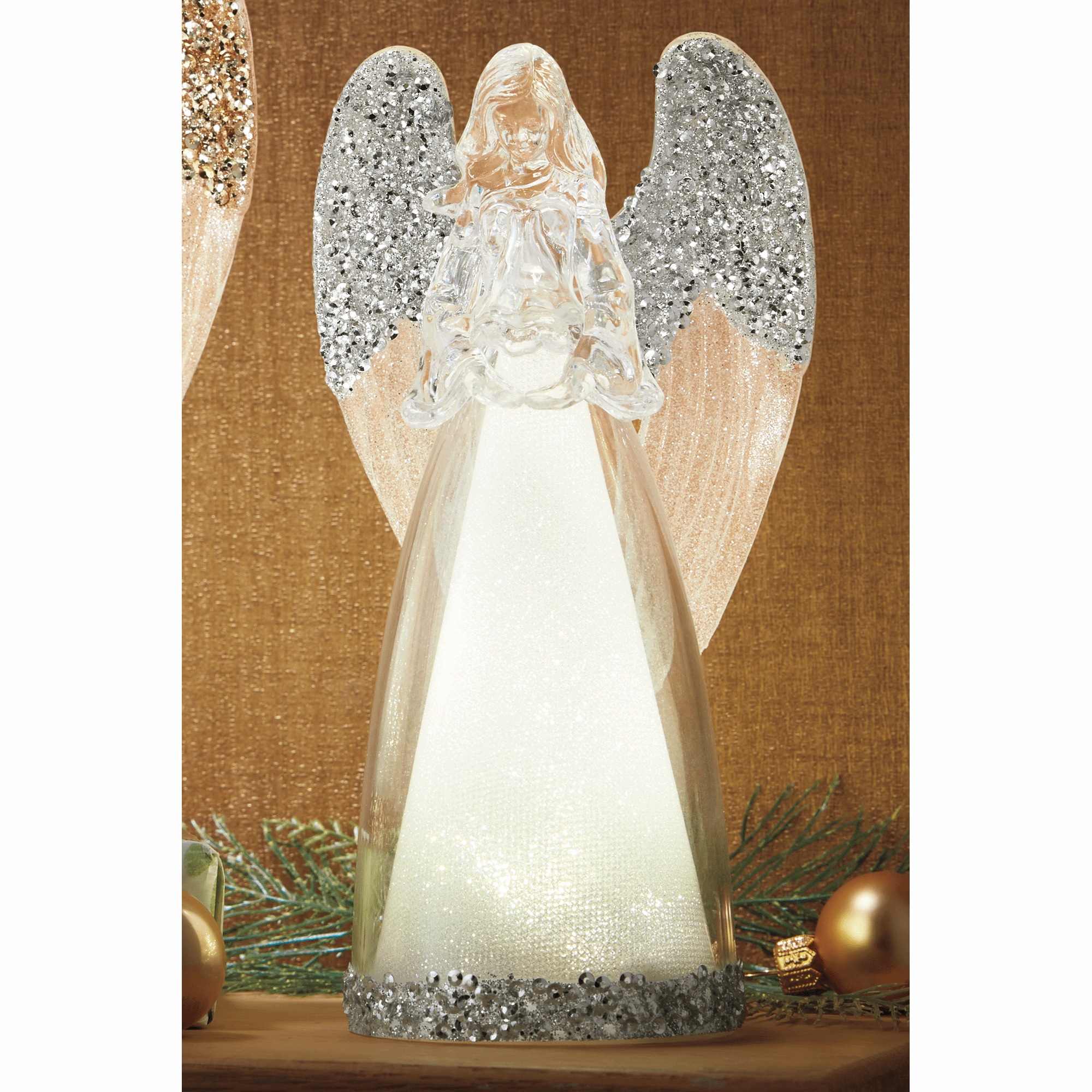 LED Glitter Acrylic Angel 3 LED Glitter Acrylic Angel