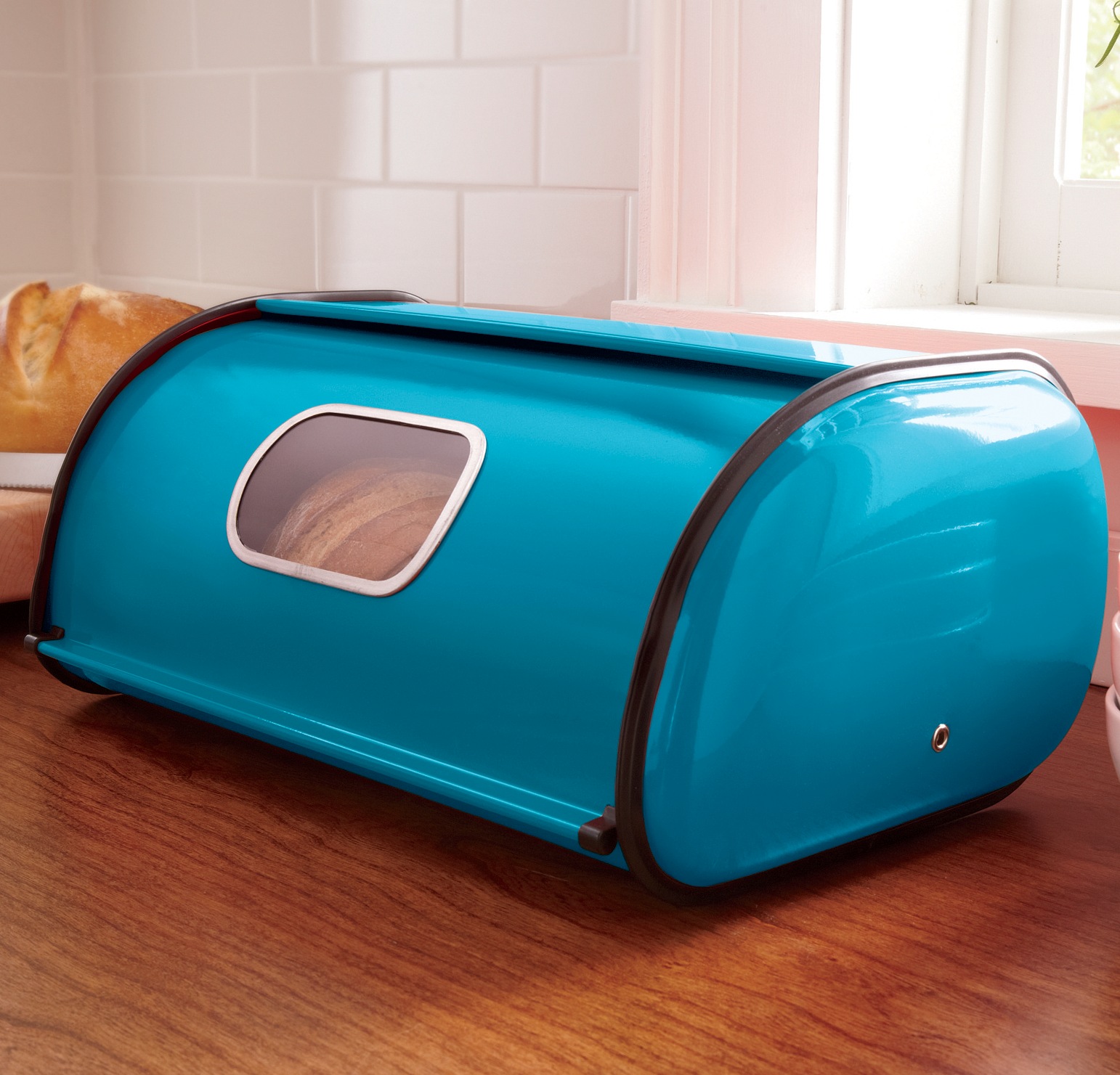 Ventilated Countertop Metal Breadbox with Window 6 Ventilated Countertop Metal Breadbox with Window