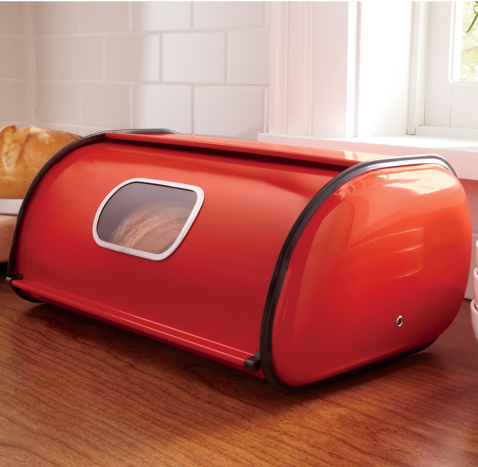 Ventilated Countertop Metal Breadbox with Window 8 Ventilated Countertop Metal Breadbox with Window