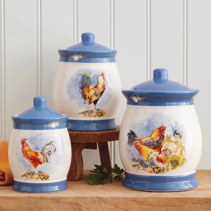 Rooster 3-Piece Canister Set