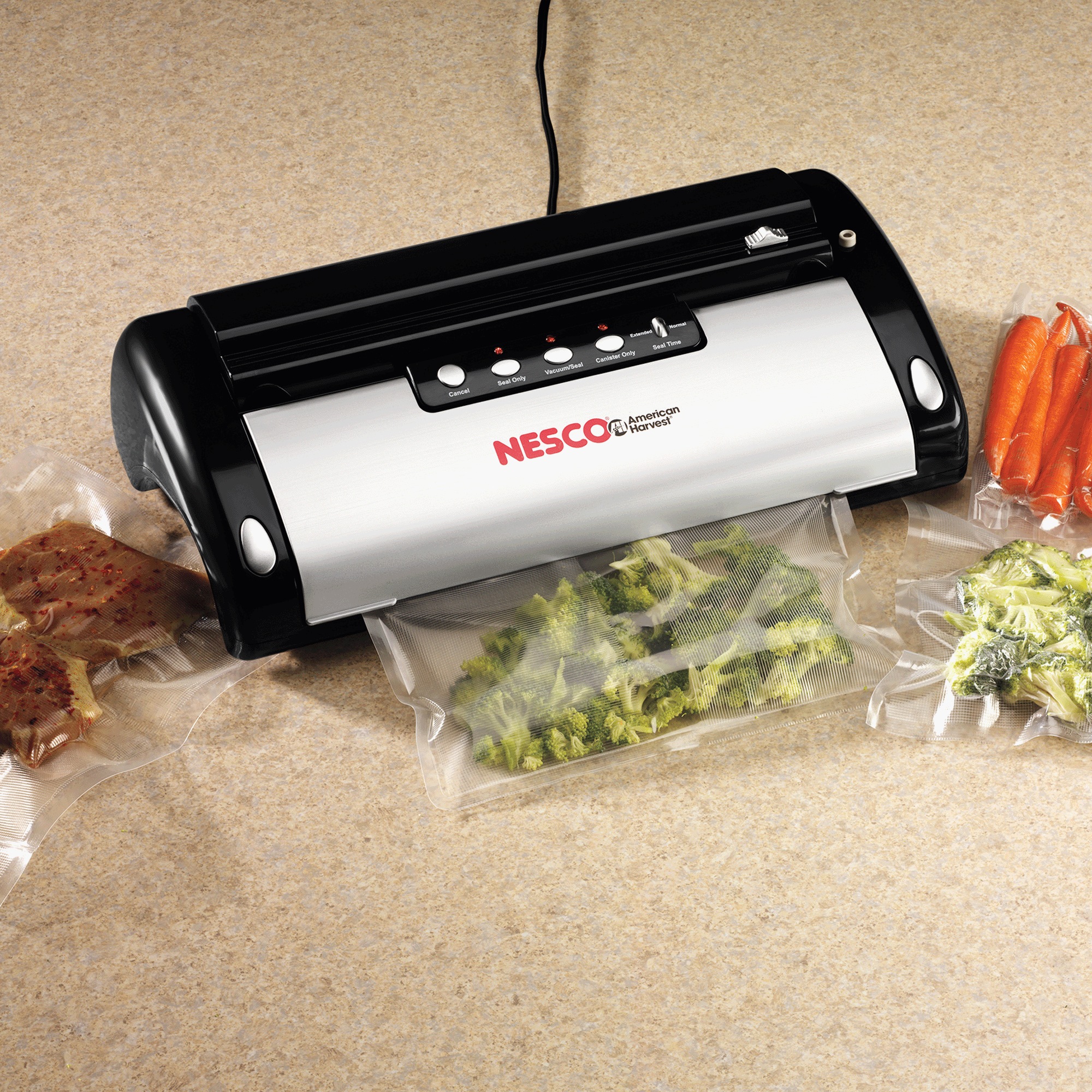 Nesco Commercial-Grade Vacuum Sealer and Bag Refill Packs 1 Nesco Commercial-Grade Vacuum Sealer and Bag Refill Packs