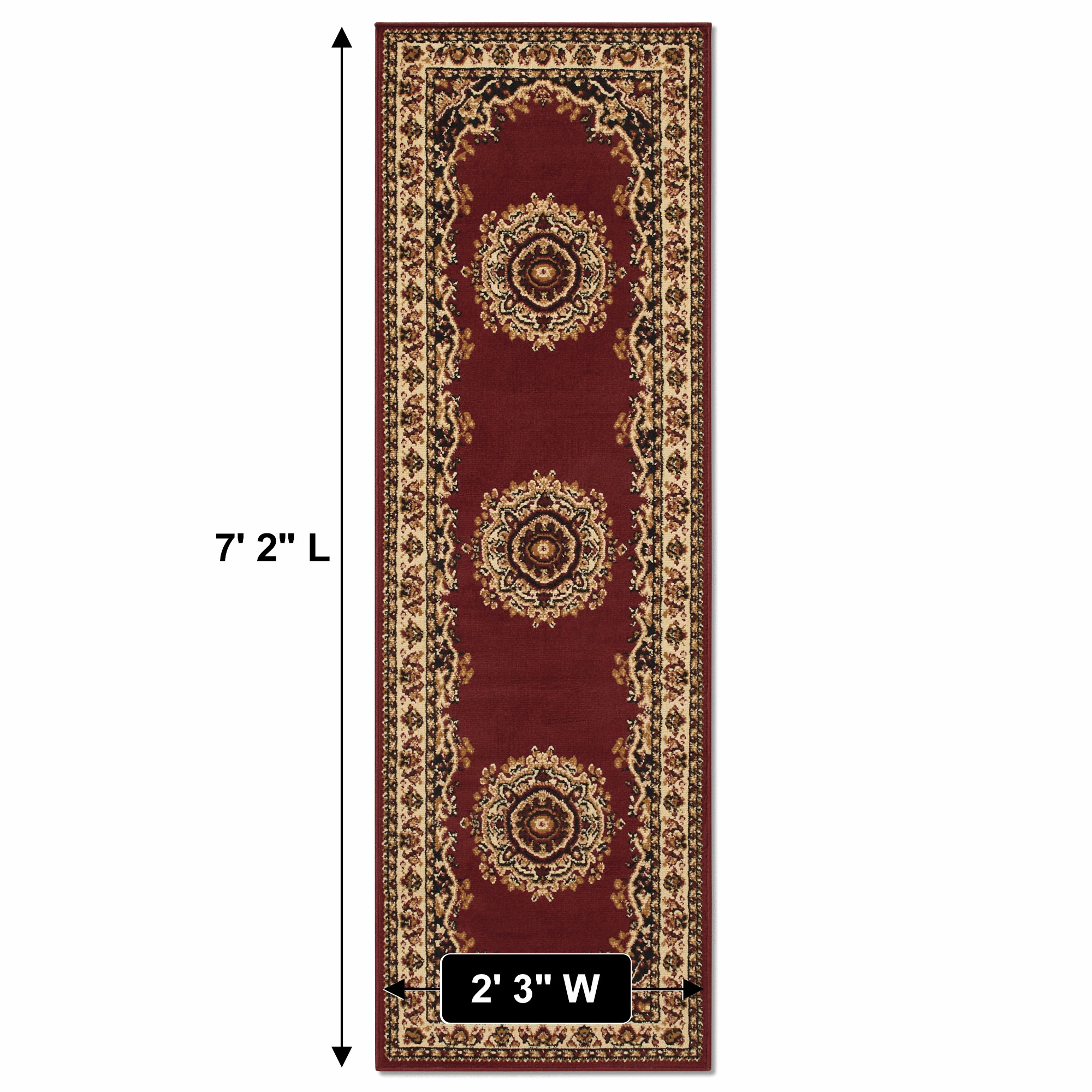 4-Piece Plush Floral Kirman Rug Set with Runner and Mats