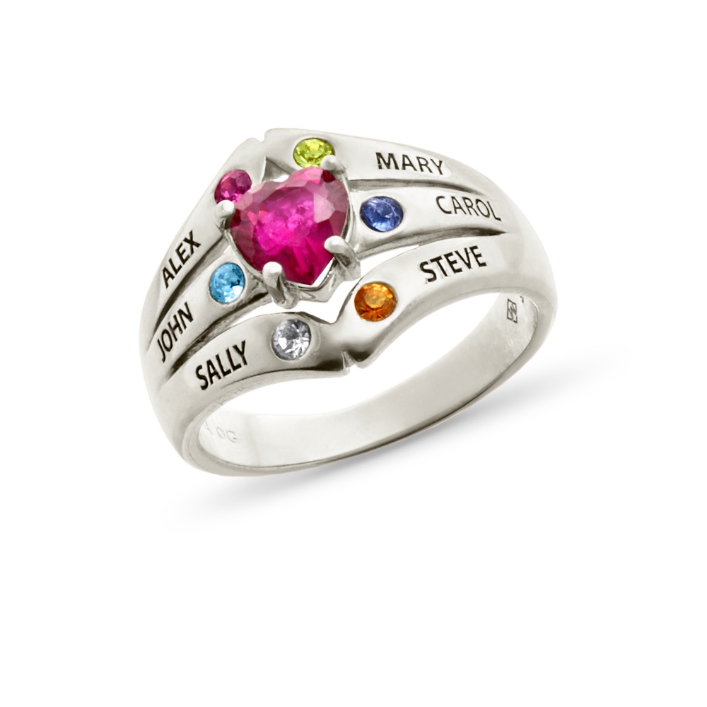 Mom & Family Birthstones Ring 3 Mom & Family Birthstones Ring