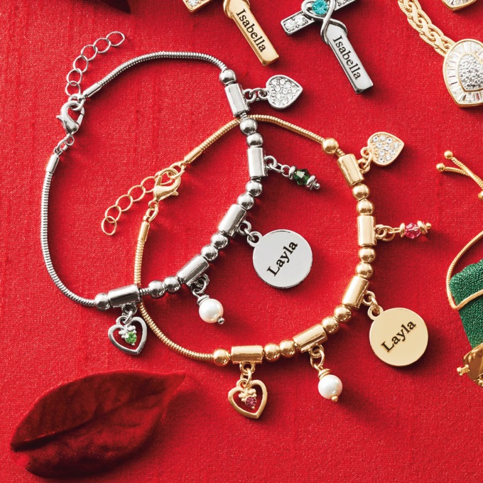 Personalized Name/Birthstone Charm Bracelet 1 Personalized Name/Birthstone Charm Bracelet