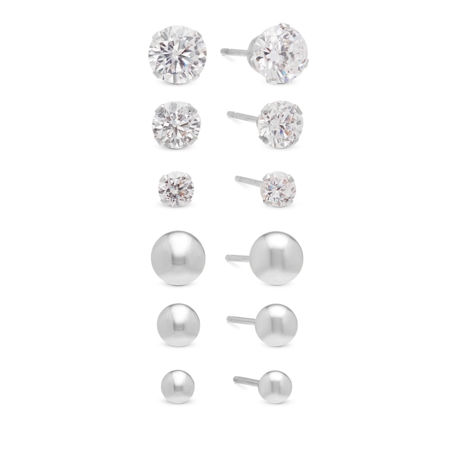 3-Pair Gold Post Earring Set
