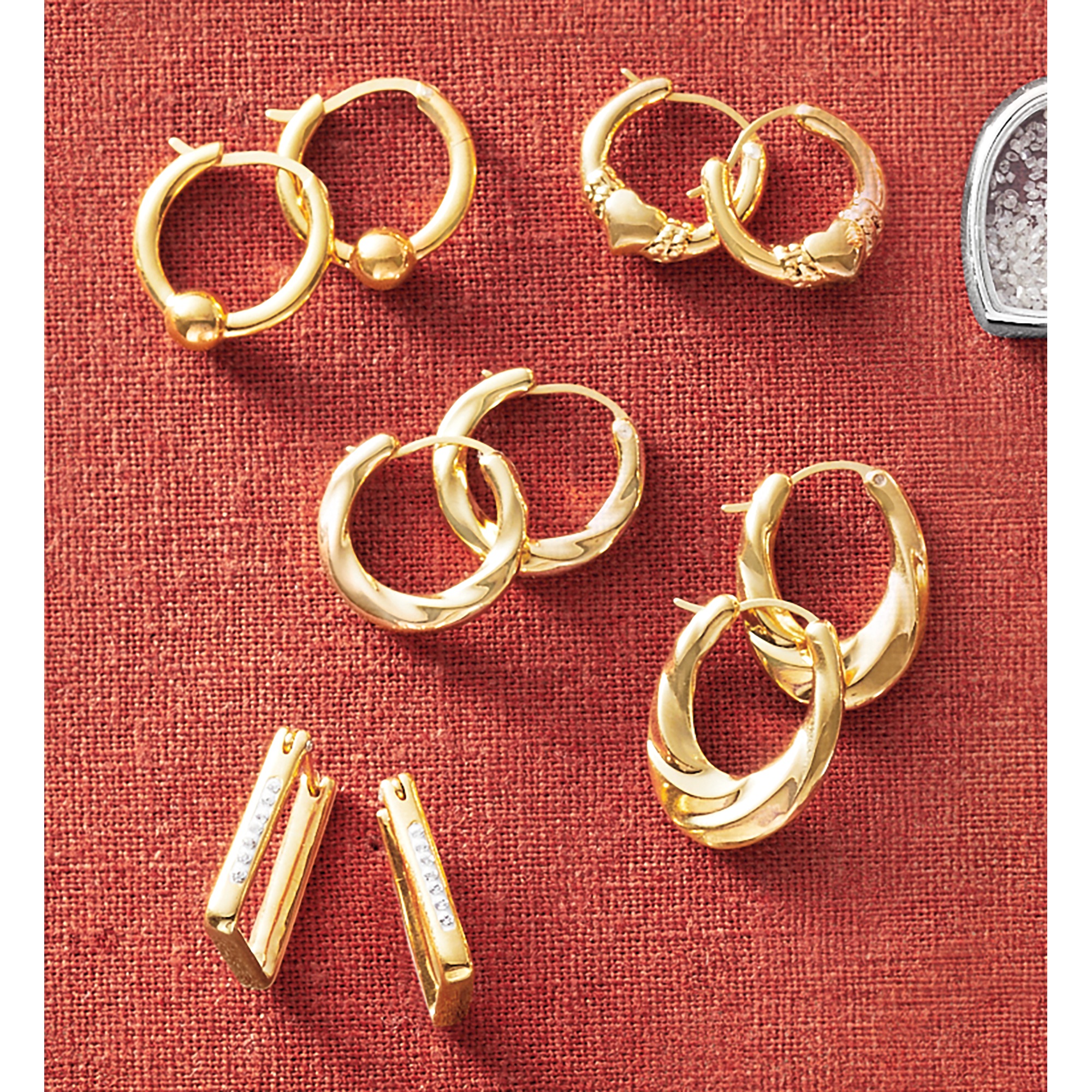 10K Gold Nano Diamond Resin Hoops