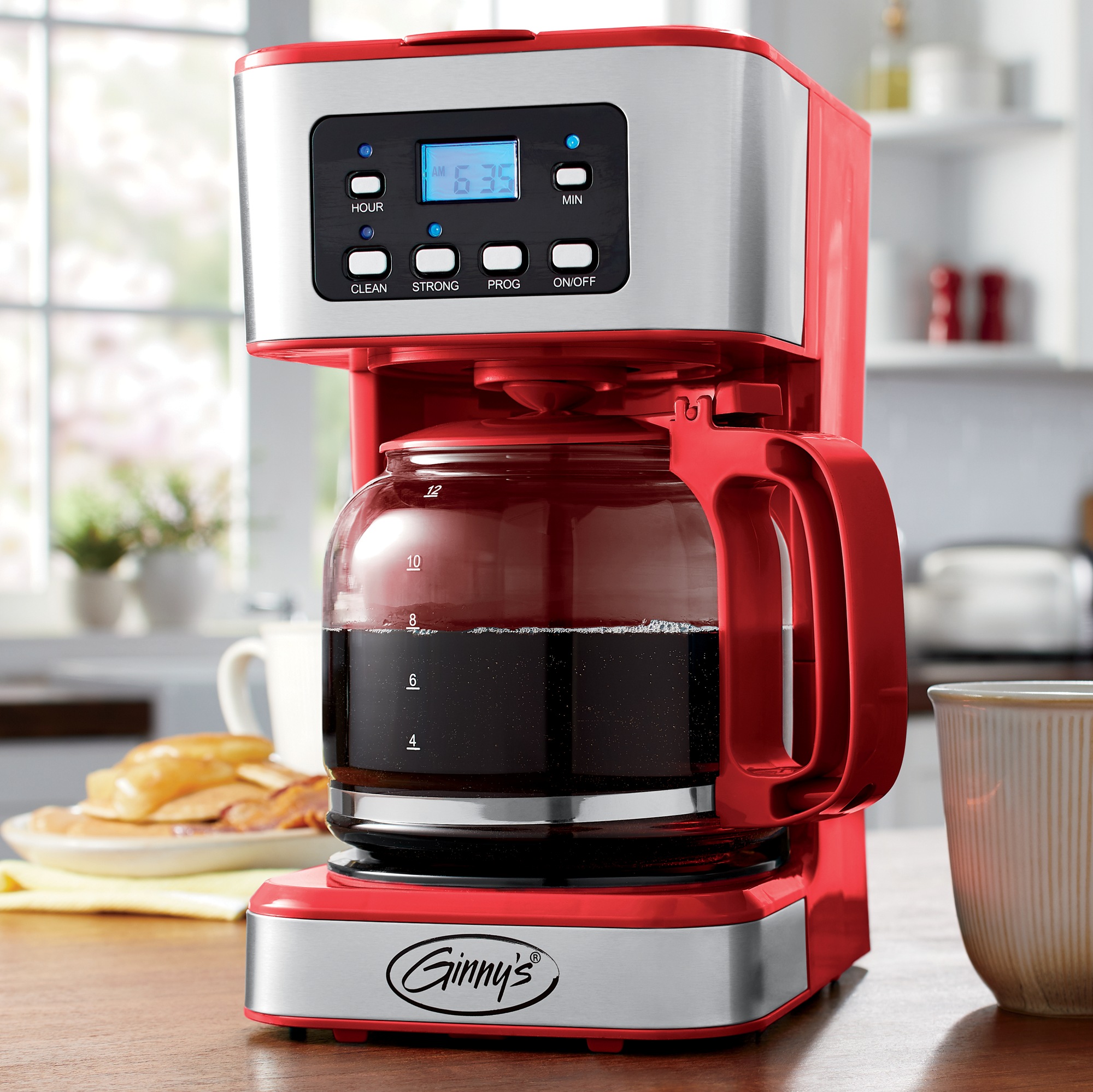 Ginny's 12-Cup Programmable Coffee Maker with Adjustable Brew Strength