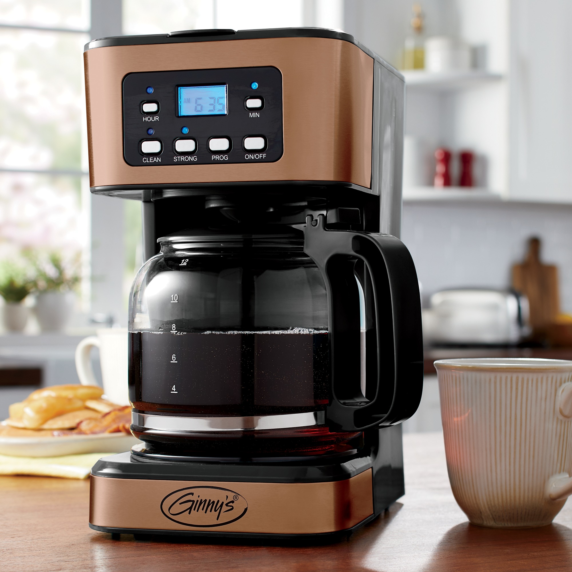 Ginny's 12-Cup Programmable Coffee Maker with Adjustable Brew Strength