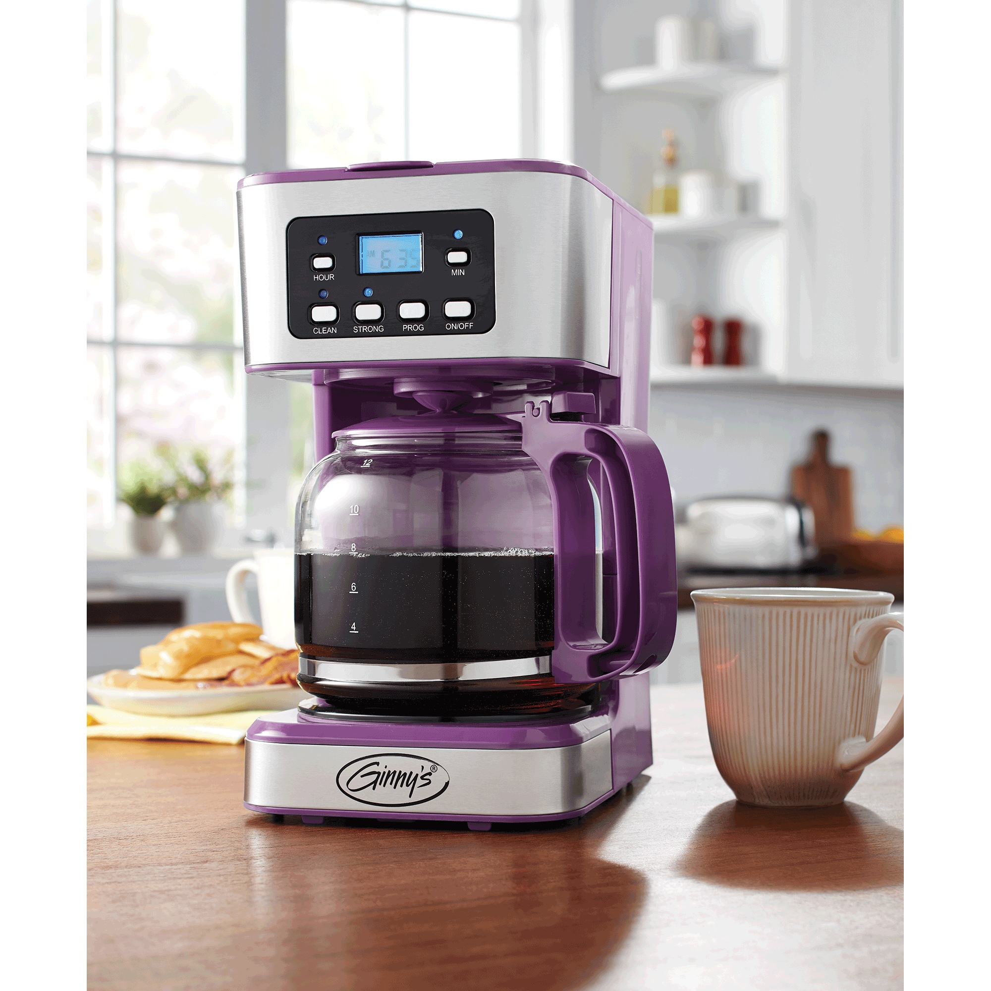 Ginny's 12-Cup Programmable Coffee Maker with Adjustable Brew Strength