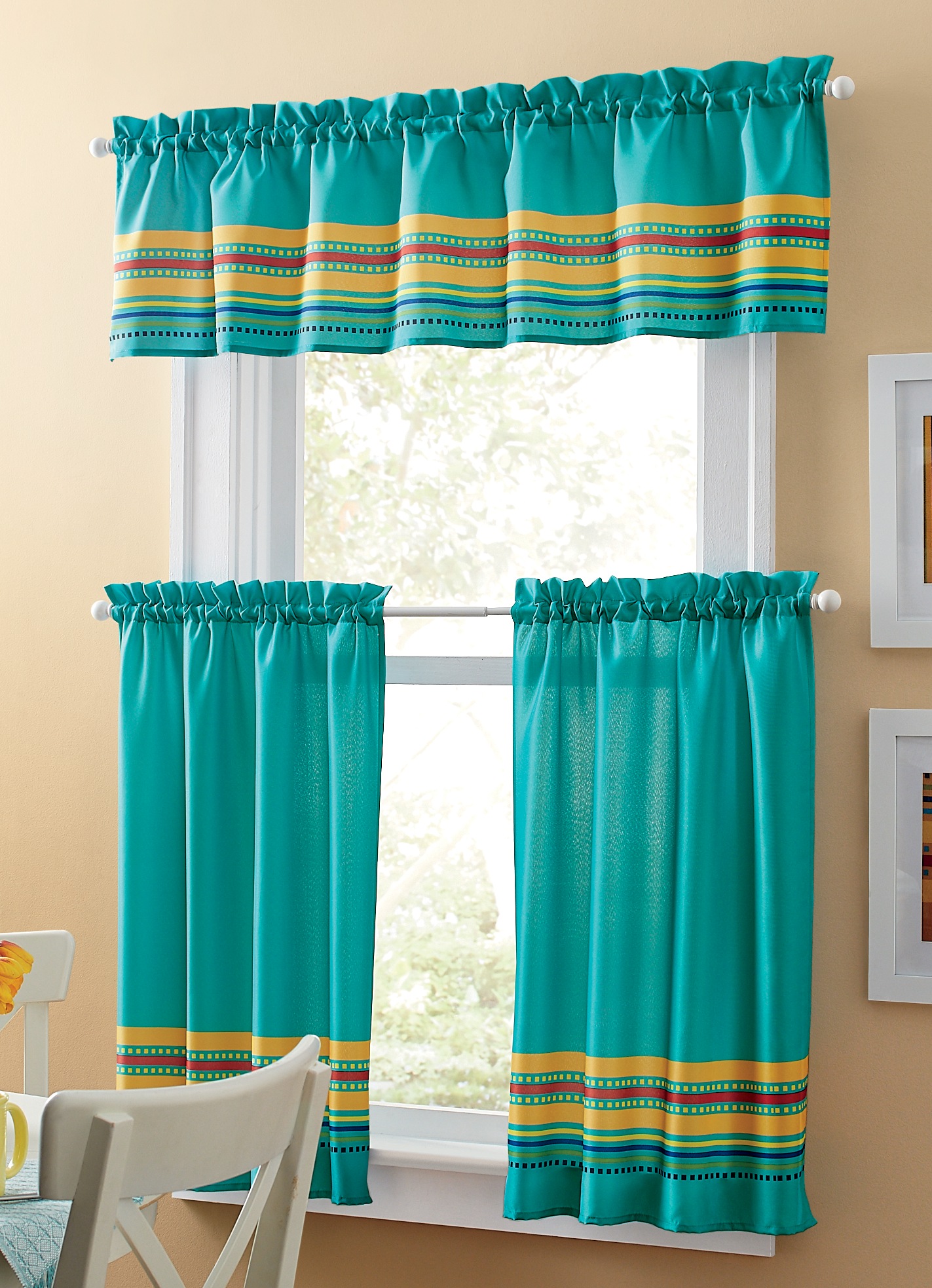 Salsa 3-Piece Kitchen Curtain Set