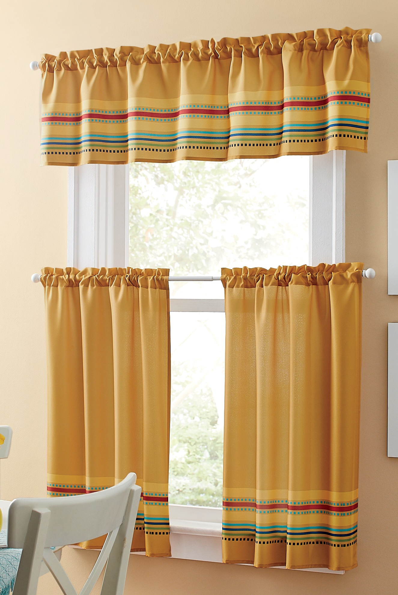 Salsa 3-Piece Kitchen Curtain Set