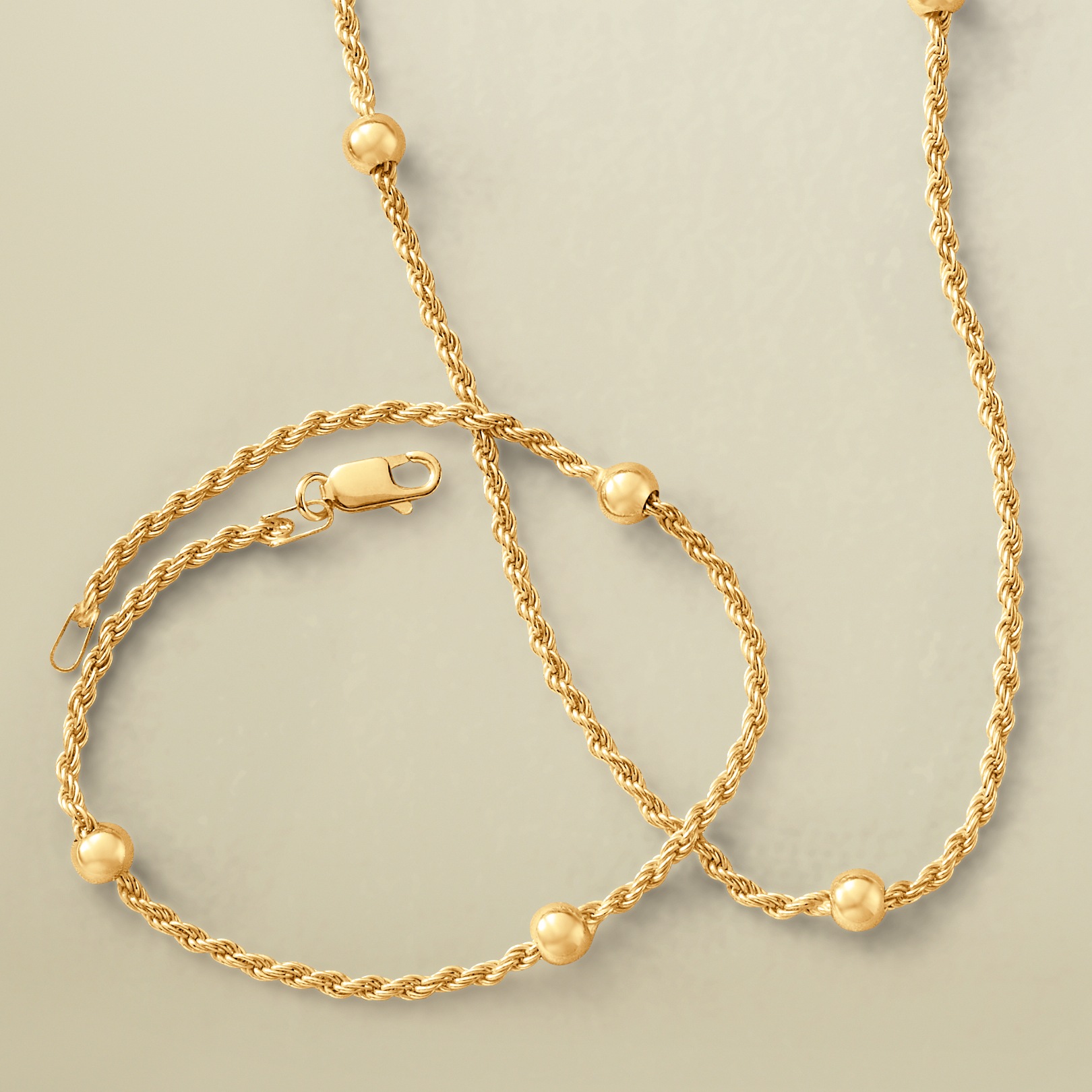 Chain Ball Necklace and Bracelet Set
