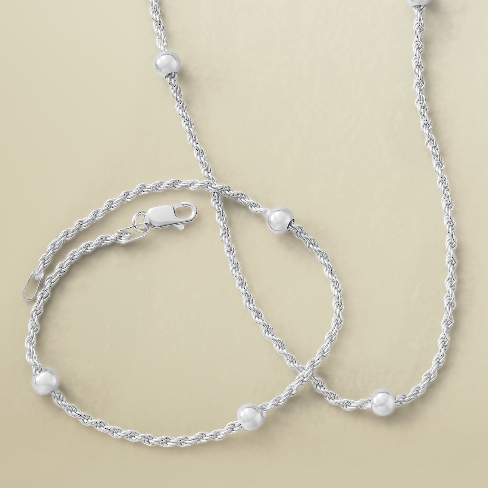 Chain Ball Necklace and Bracelet Set