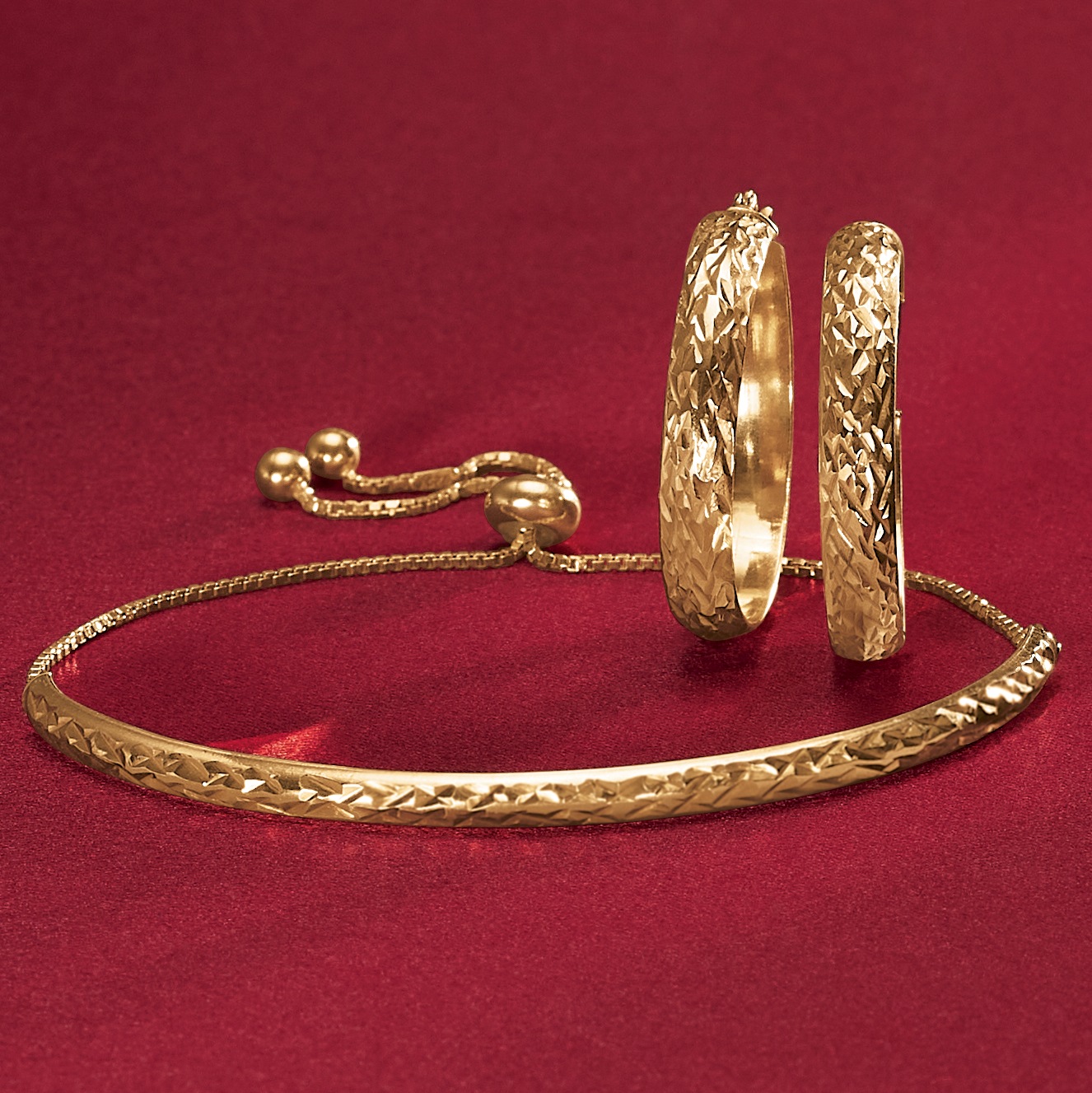 Hoop and Bracelet Set