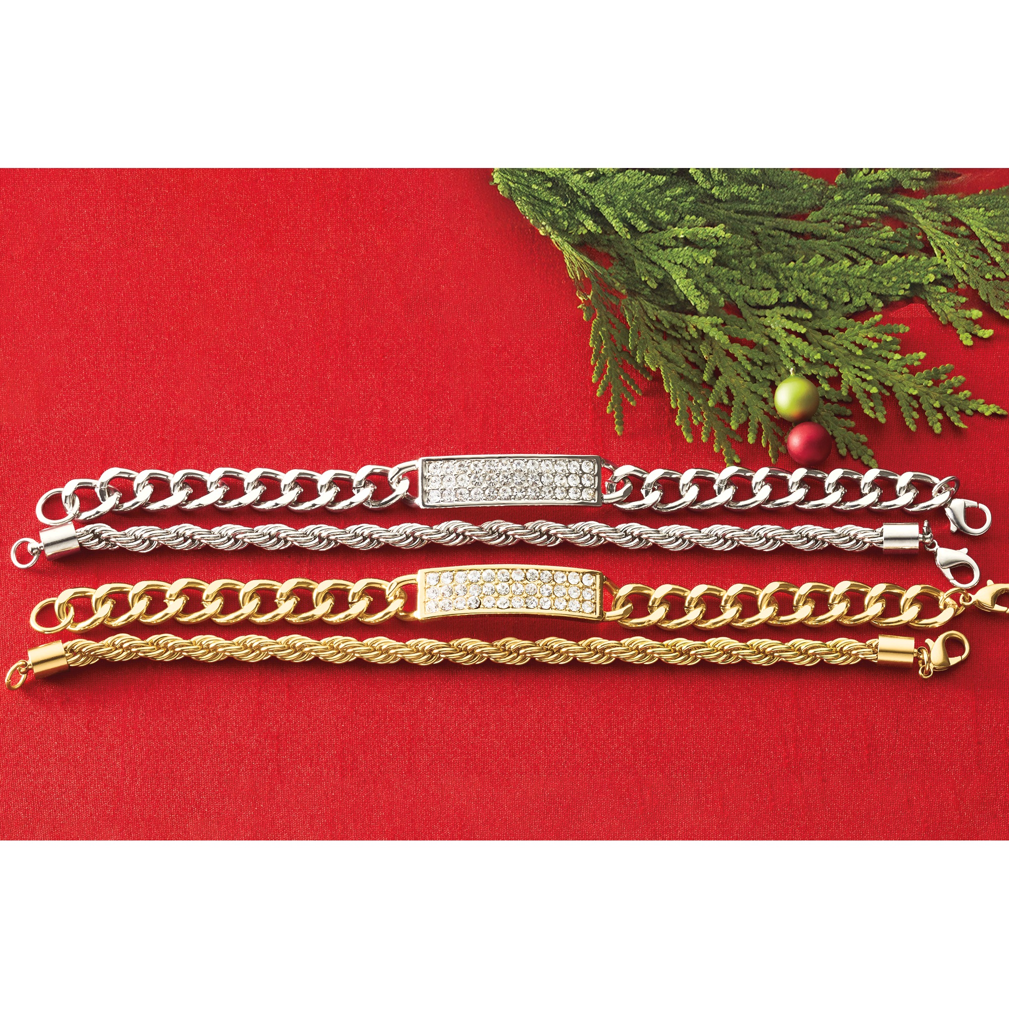 Men's Crystal Pavé 2-Piece Bracelet Set