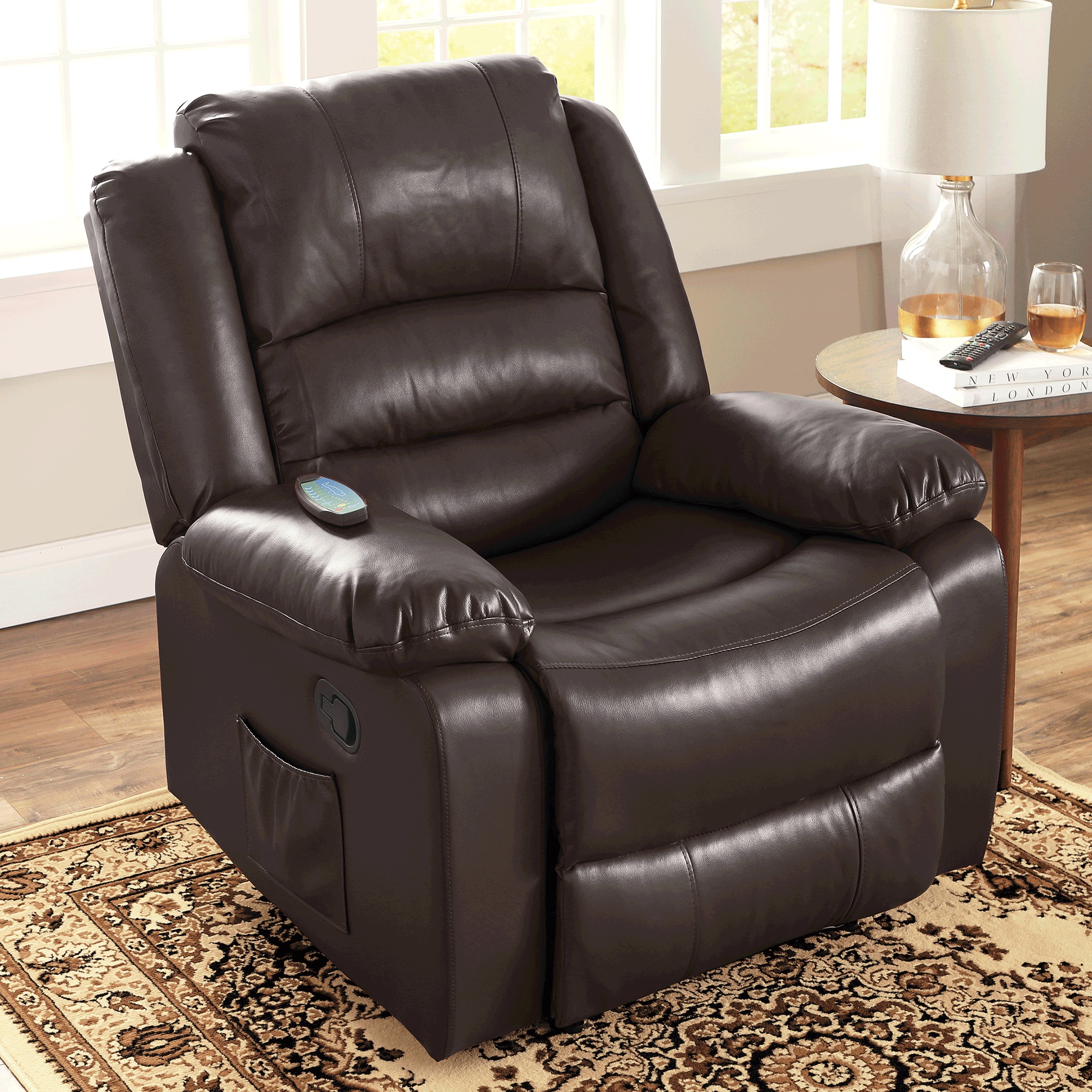 Overstuffed Recliner with Massage