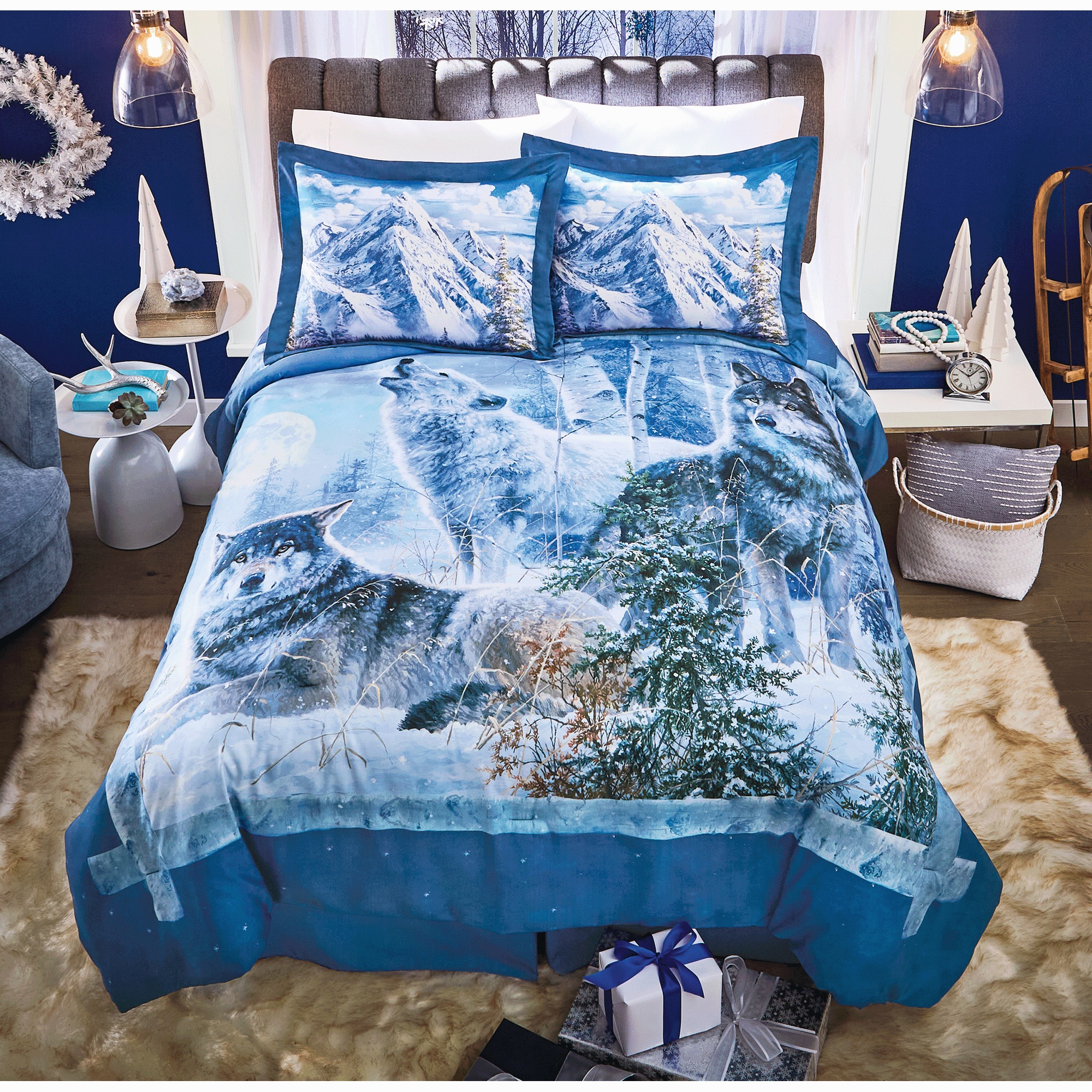 Winter Wolves Comforter Set and Shower Curtain