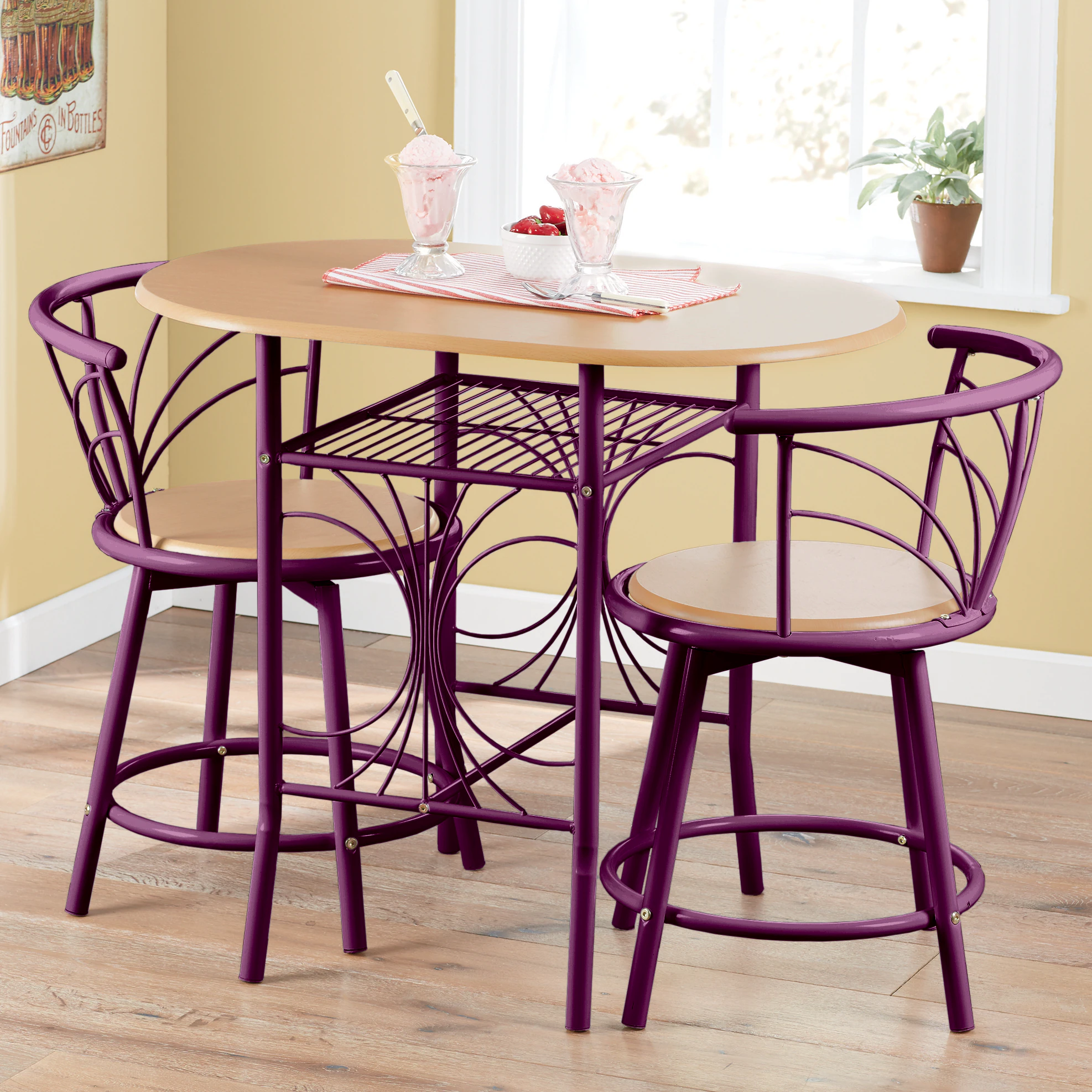 3-Piece Colorful Bistro Dining Set