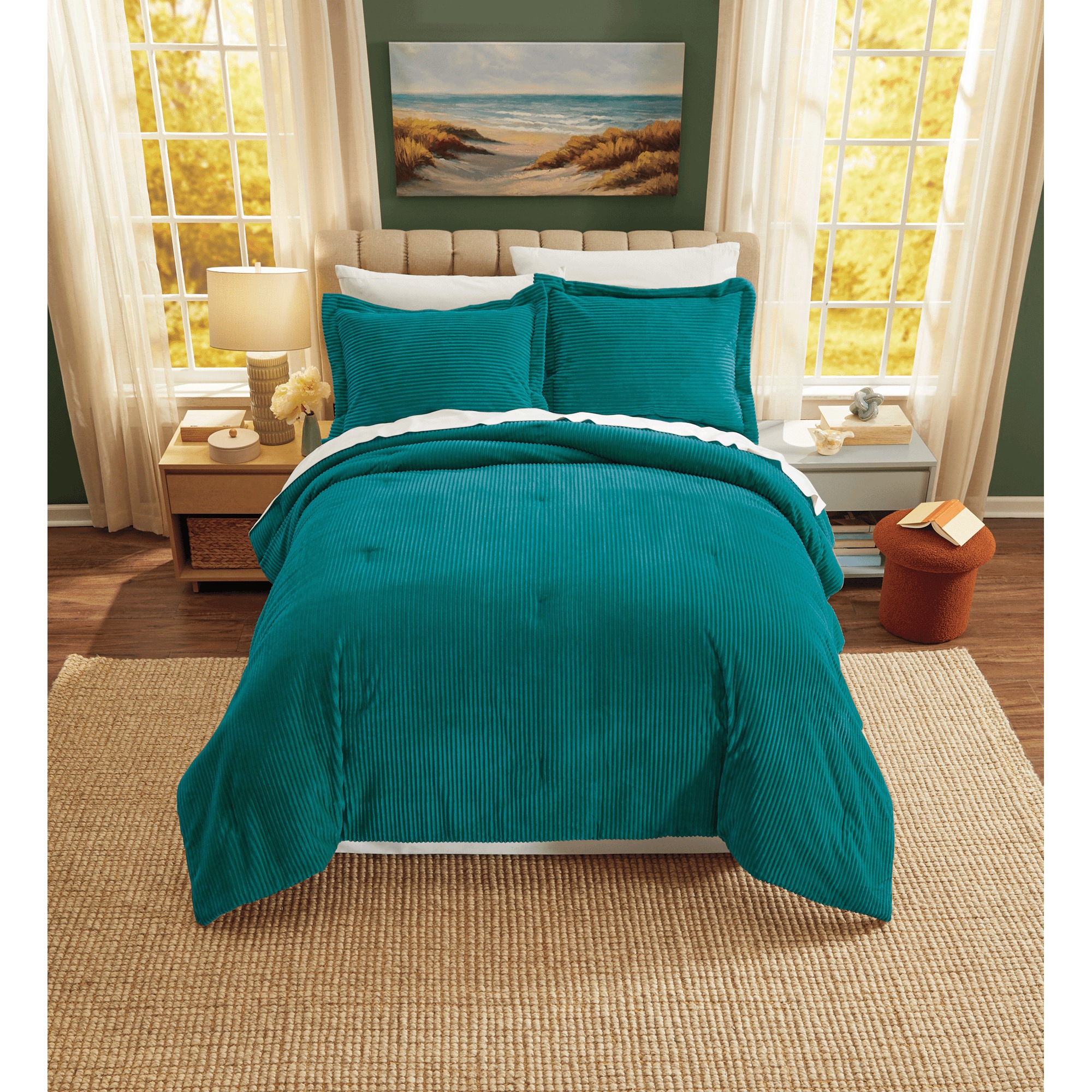 Color Connection Corduroy Down-Alternative Comforter Set 5 Color Connection Corduroy Down-Alternative Comforter Set