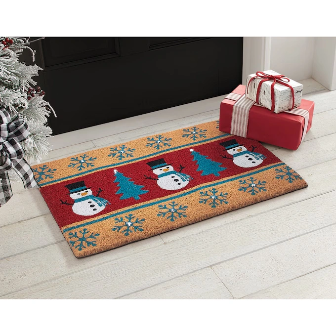 Lit Indoor/Outdoor Holiday Snowman Coir Mat - 20 x 30