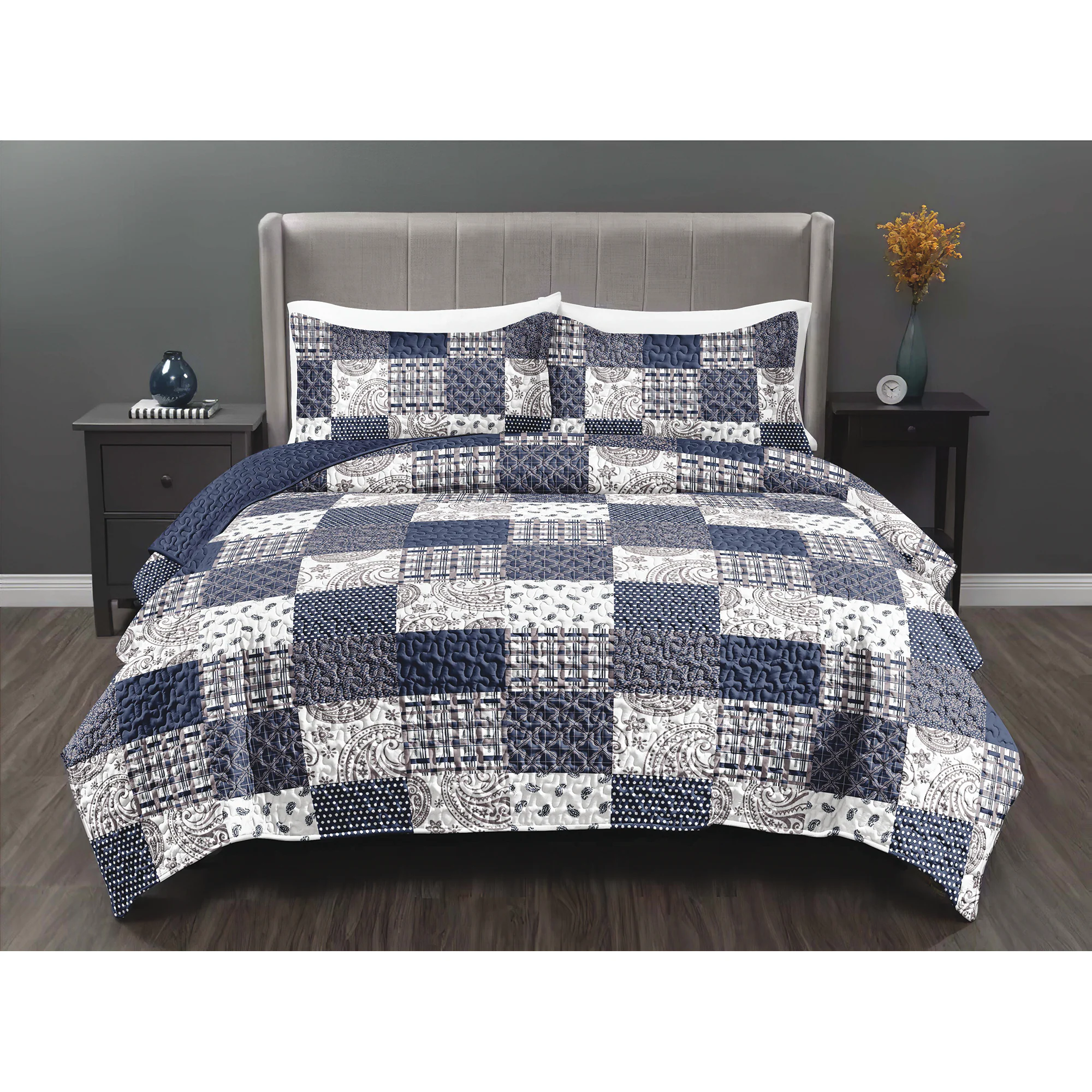 Devon Patchwork Quilt Set
