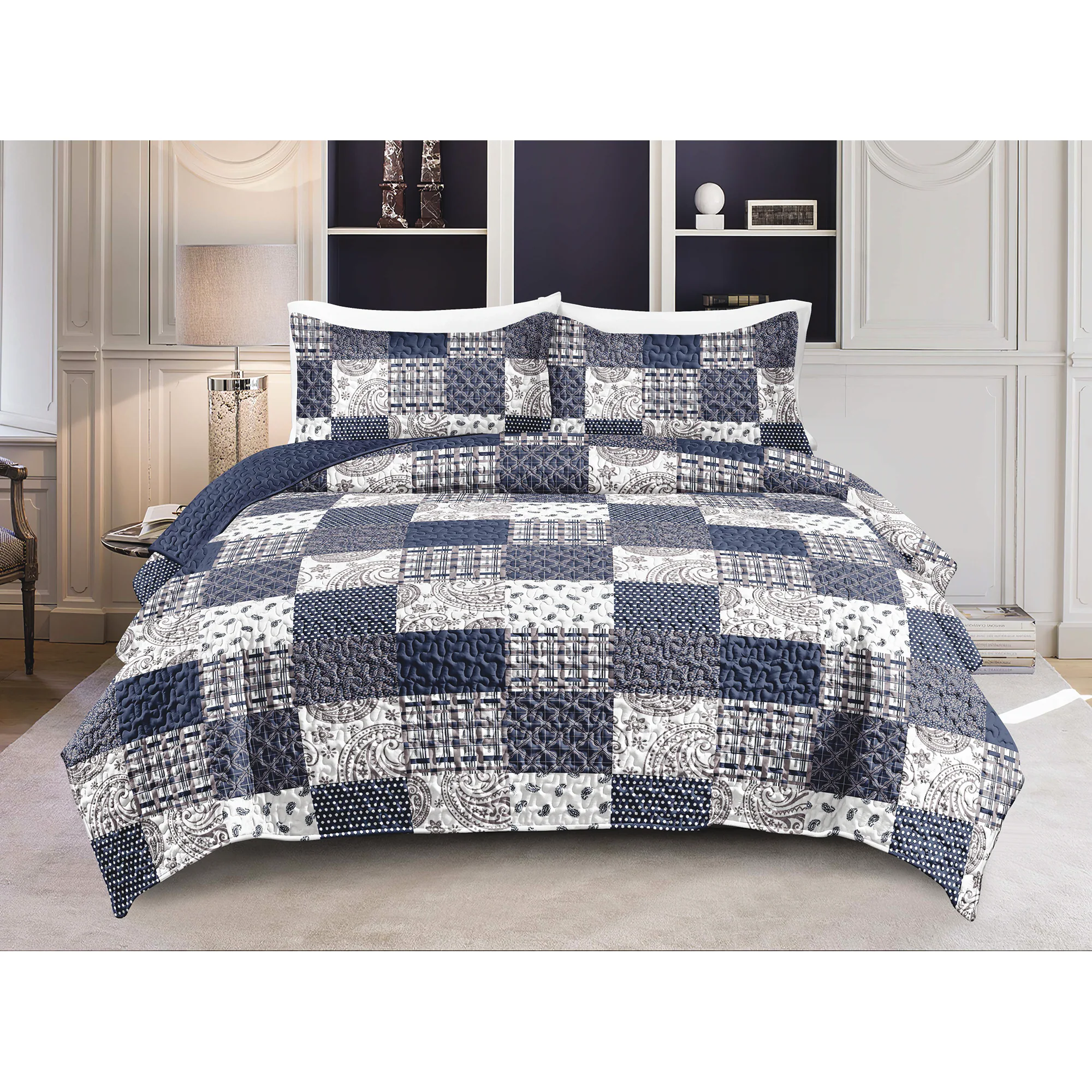 Devon Patchwork Quilt Set